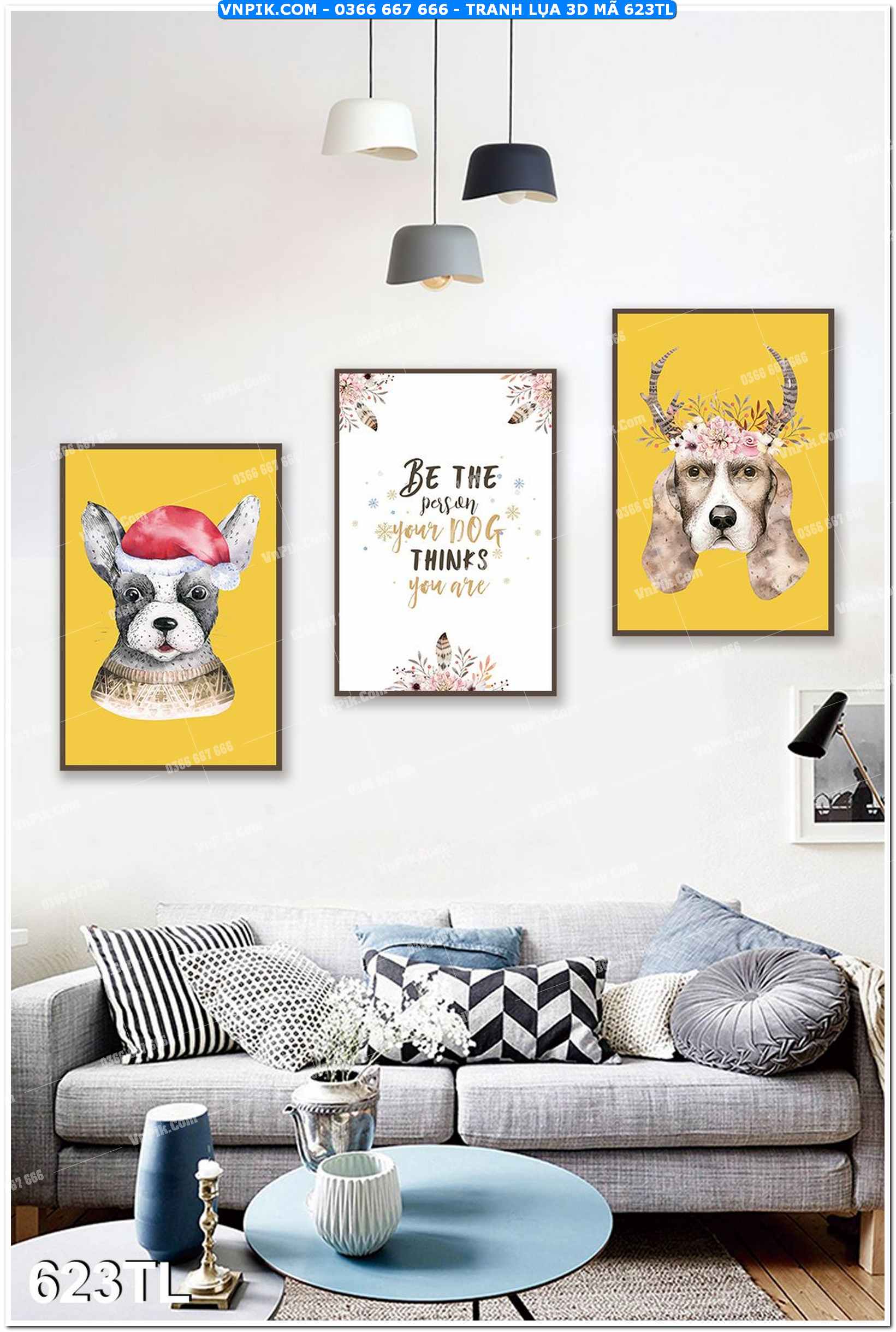 Tranh lụa 3D – Tranh trang trí dán tường 623TL