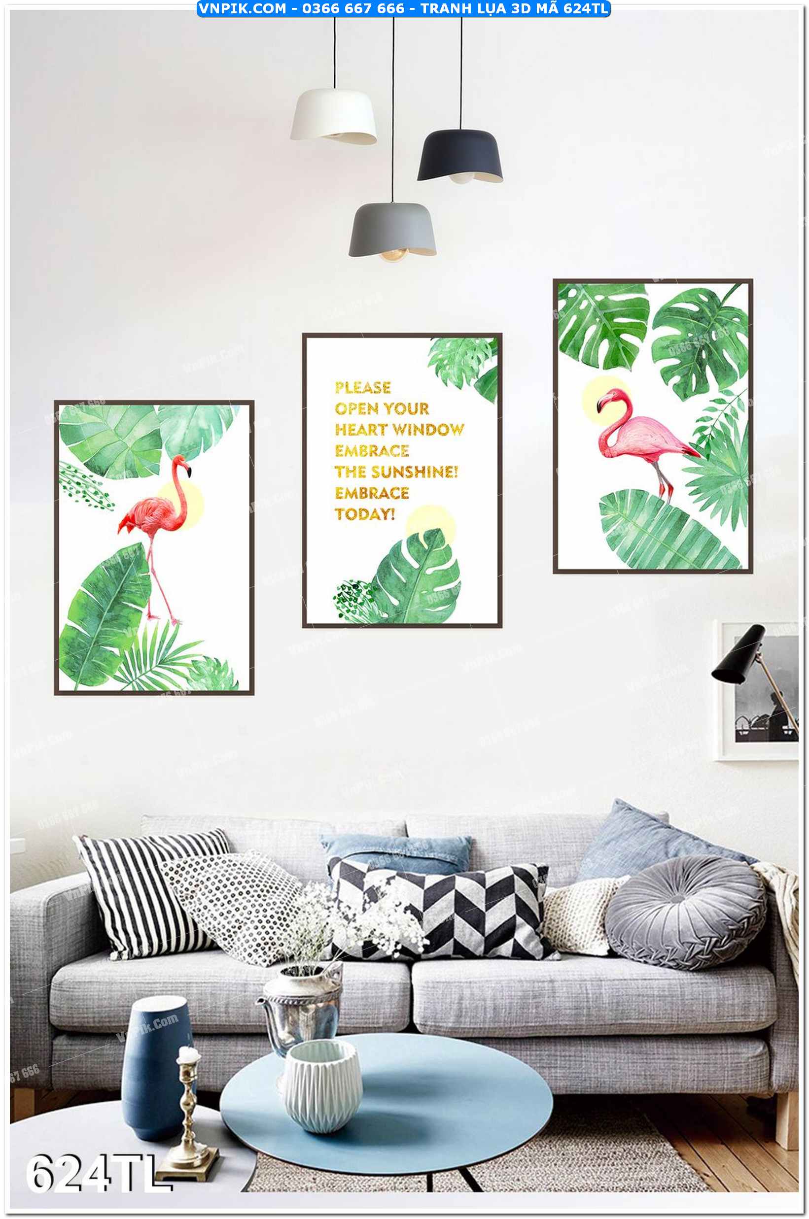 Tranh lụa 3D – Tranh trang trí dán tường 624TL