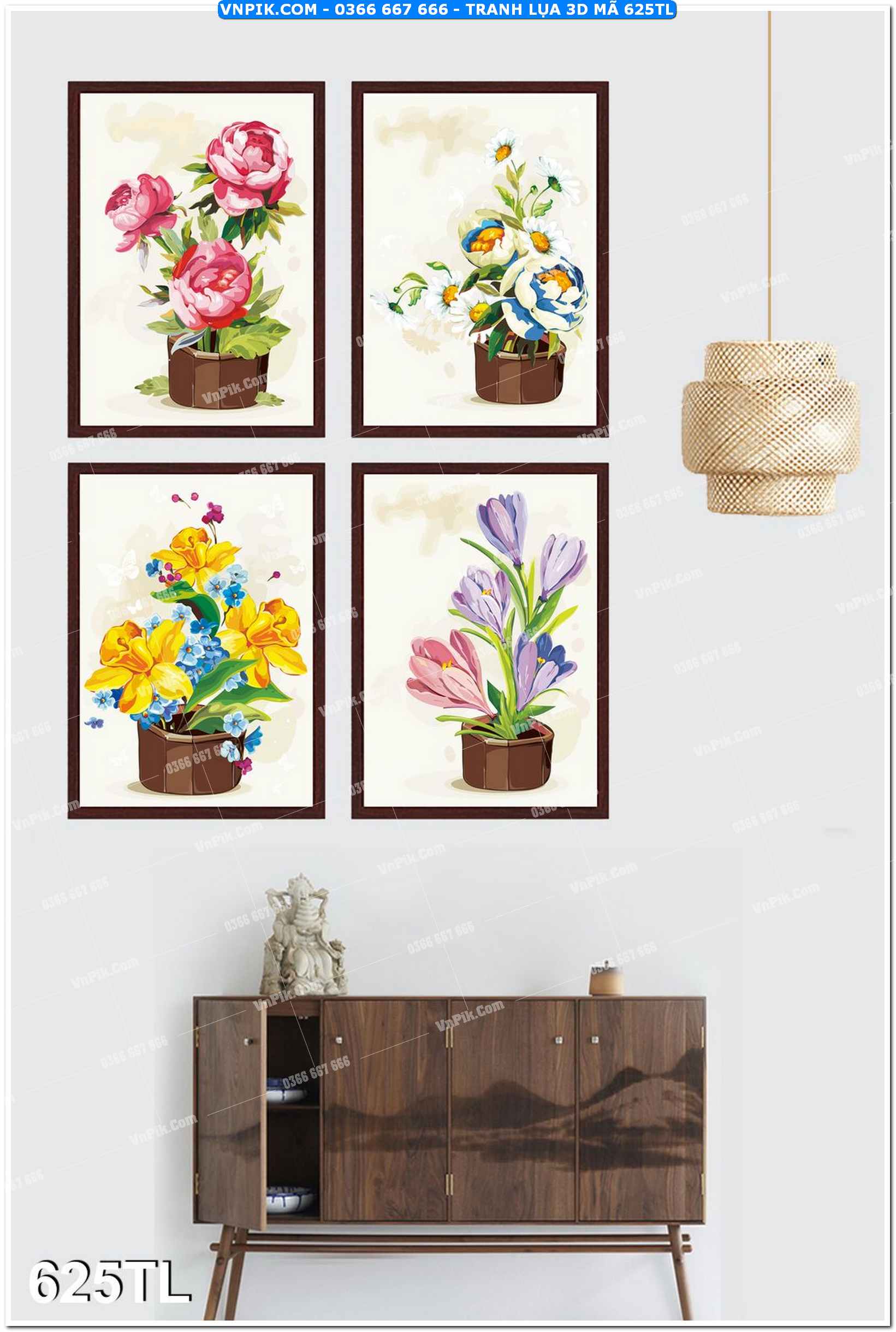 Tranh lụa 3D – Tranh trang trí dán tường 625TL