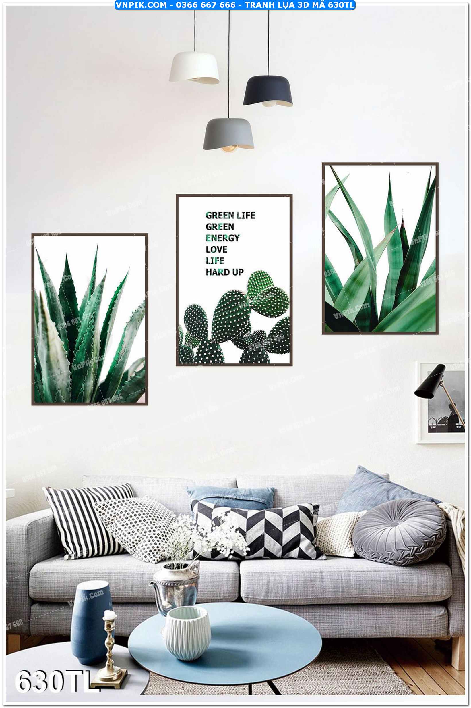 Tranh lụa 3D – Tranh trang trí dán tường 630TL