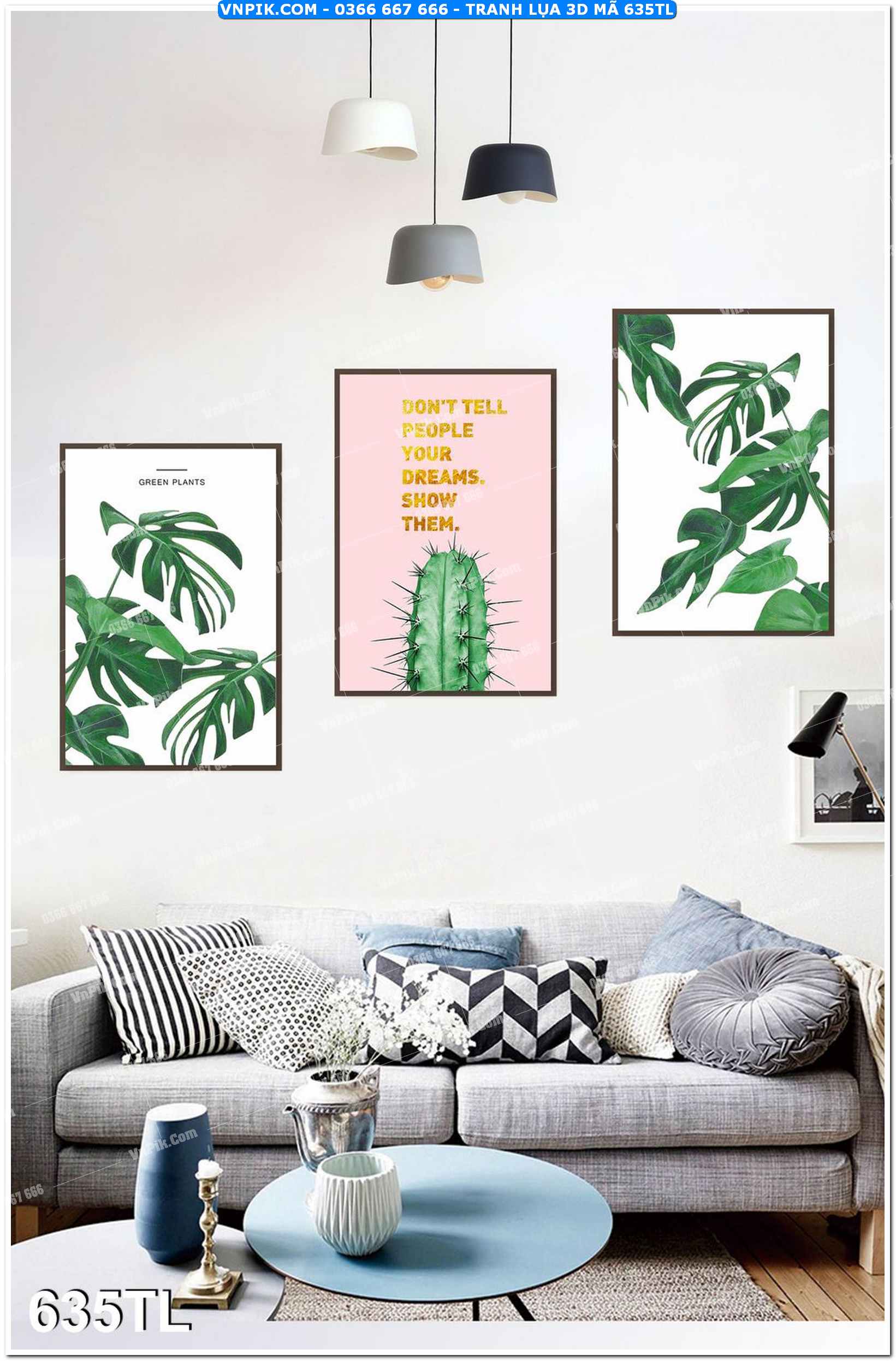 Tranh lụa 3D – Tranh trang trí dán tường 635TL