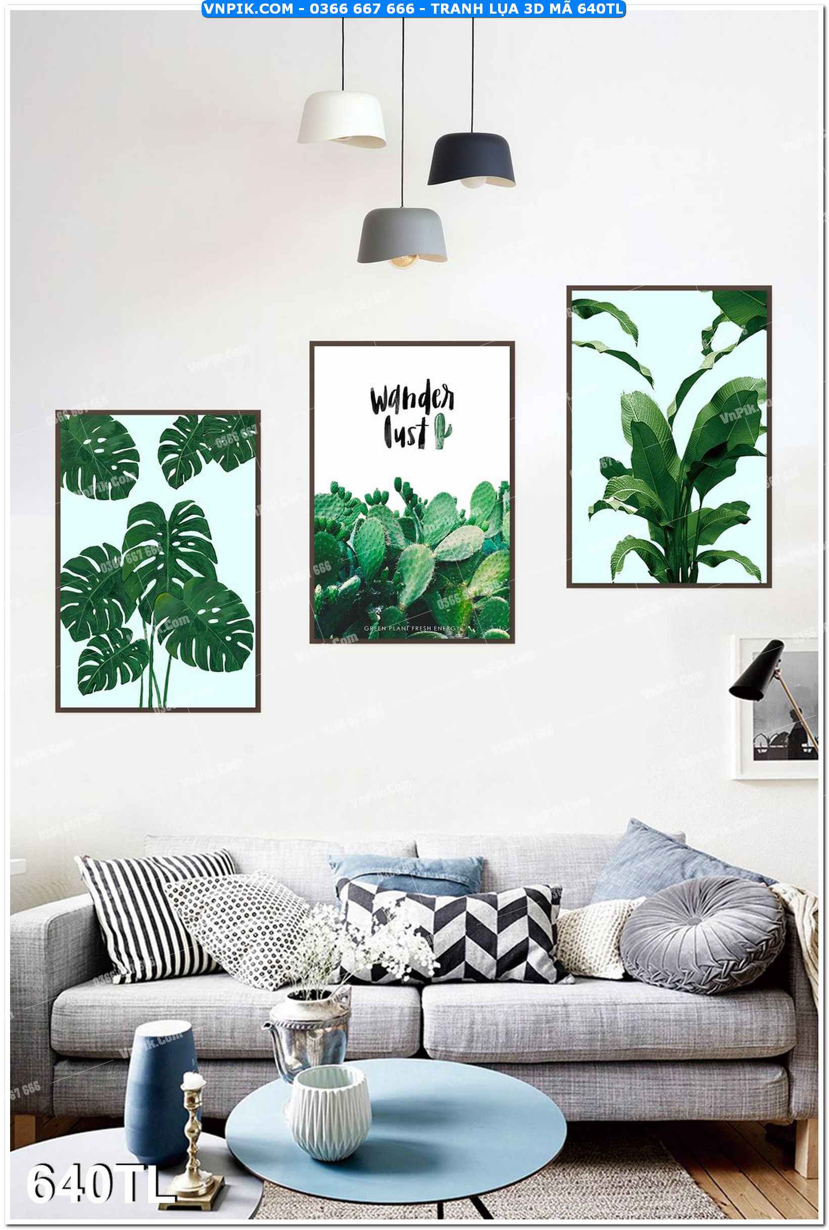 Tranh lụa 3D – Tranh trang trí dán tường 640TL