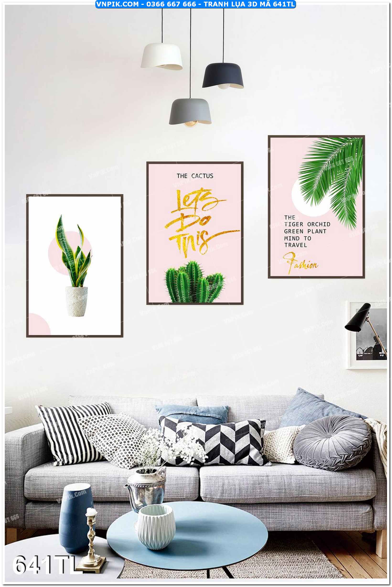 Tranh lụa 3D – Tranh trang trí dán tường 641TL