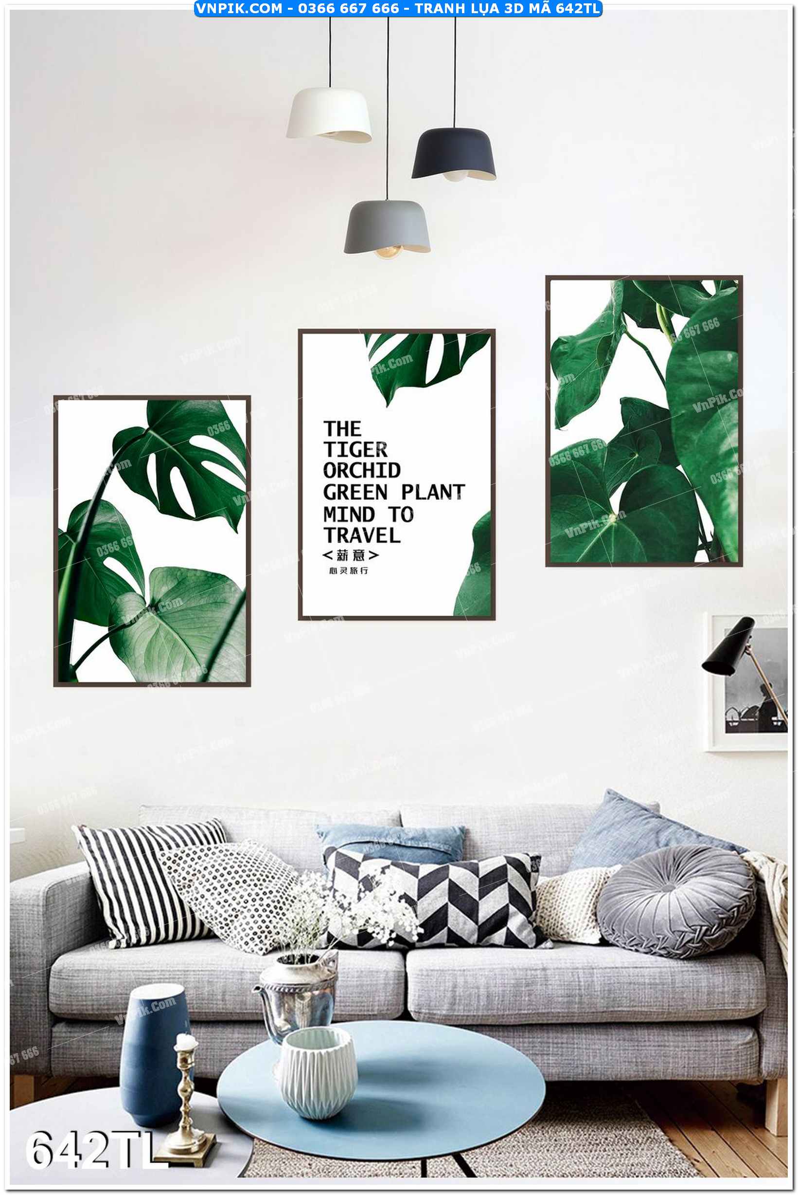 Tranh lụa 3D – Tranh trang trí dán tường 642TL