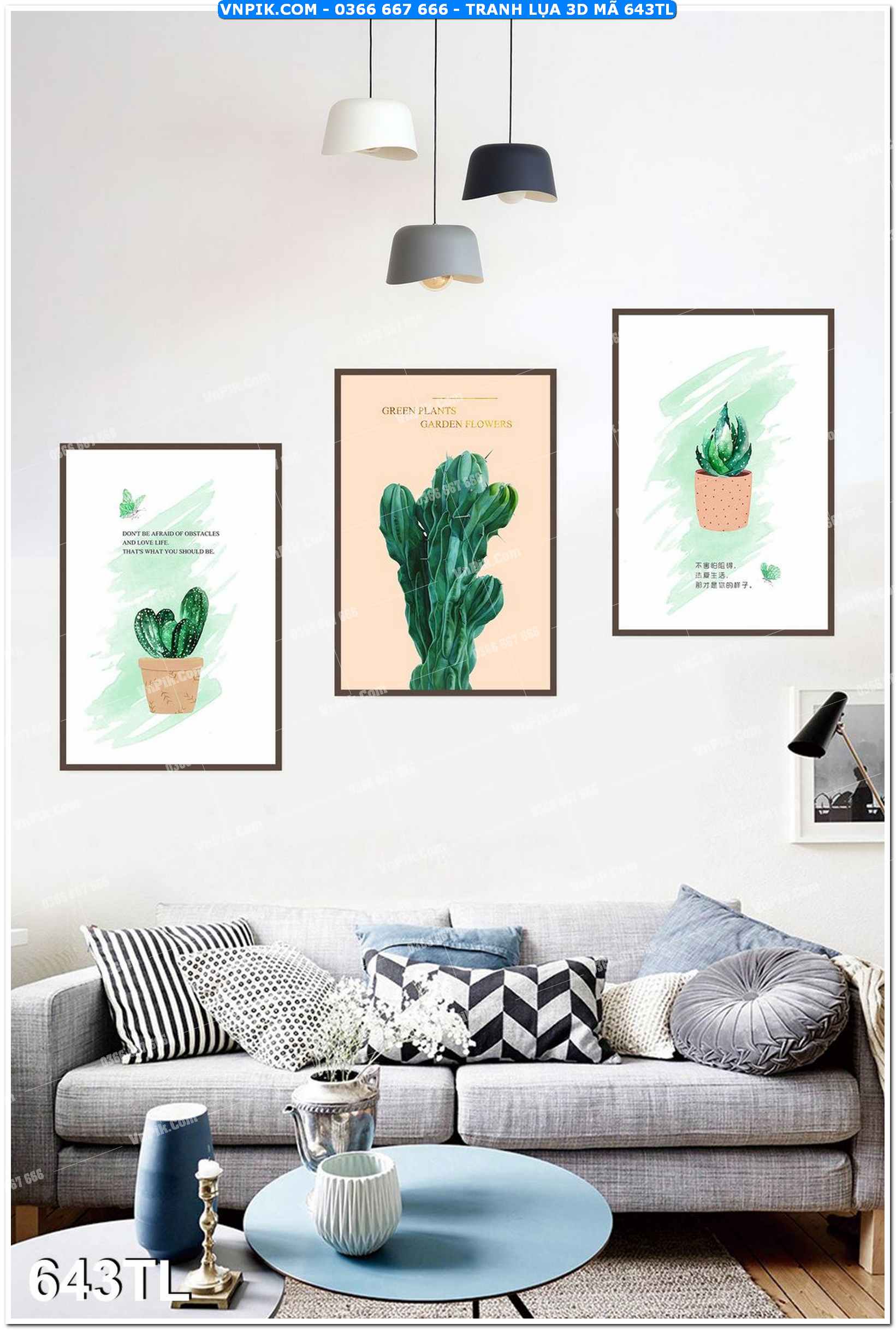 Tranh lụa 3D – Tranh trang trí dán tường 643TL