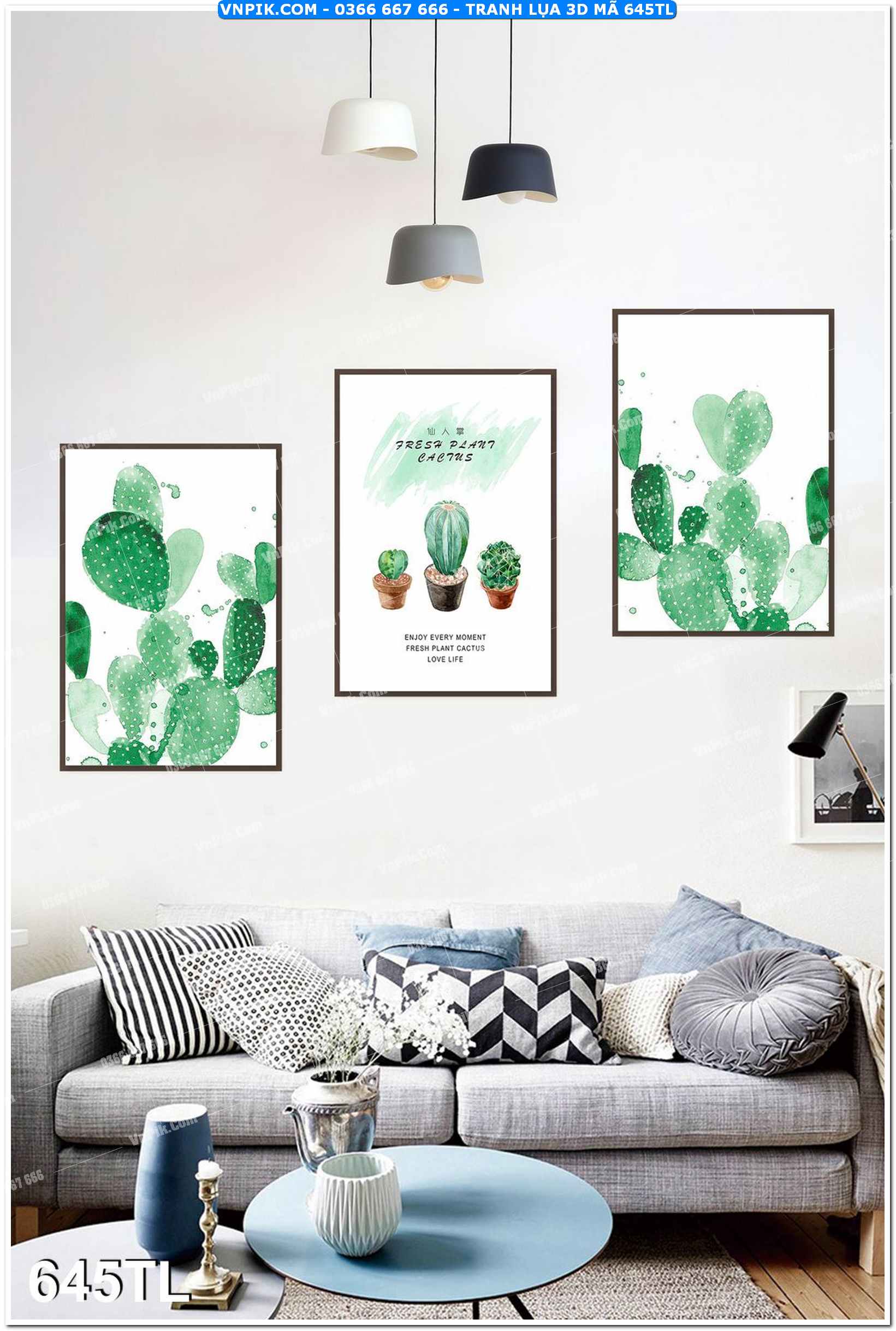 Tranh lụa 3D – Tranh trang trí dán tường 645TL