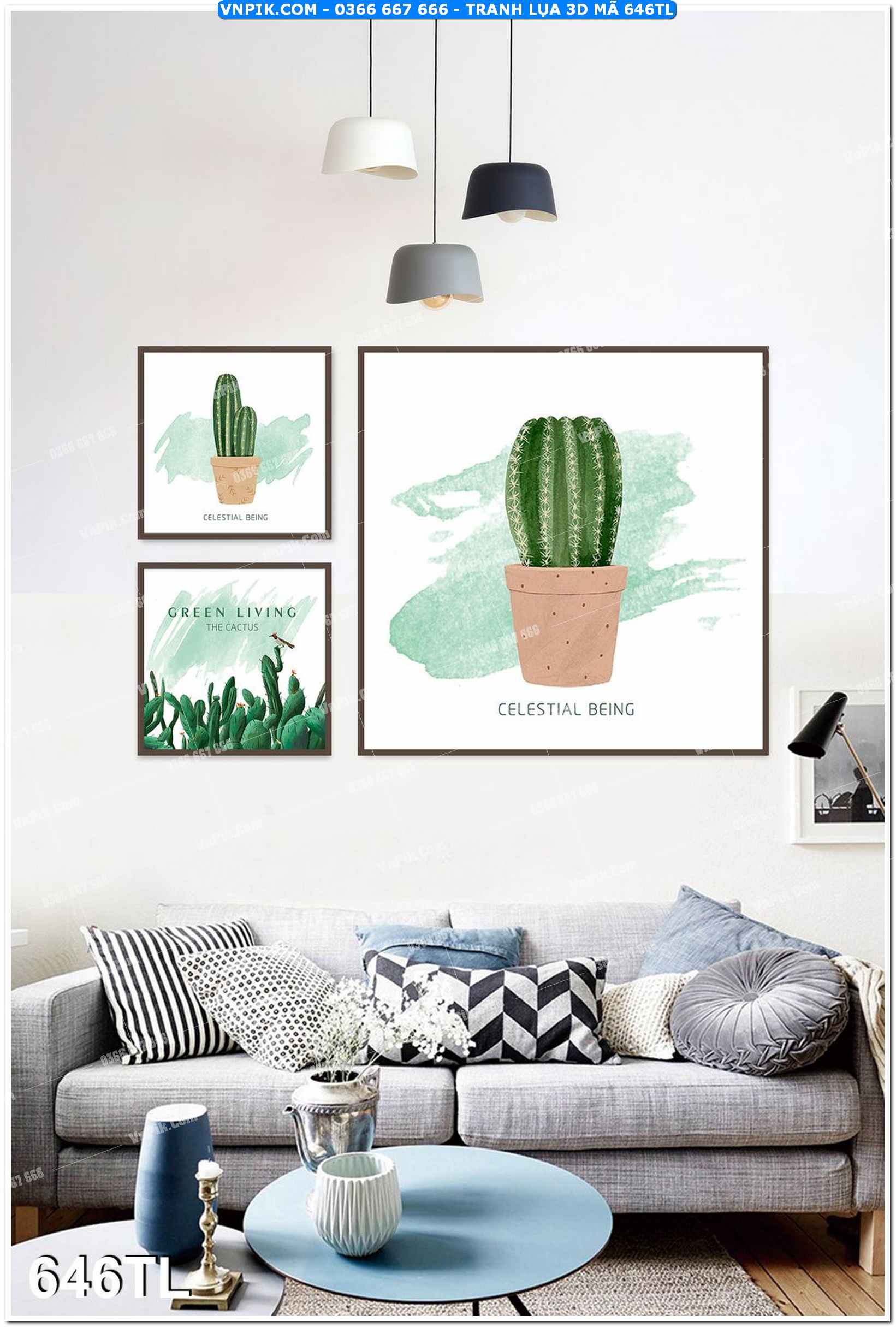 Tranh lụa 3D – Tranh trang trí dán tường 646TL