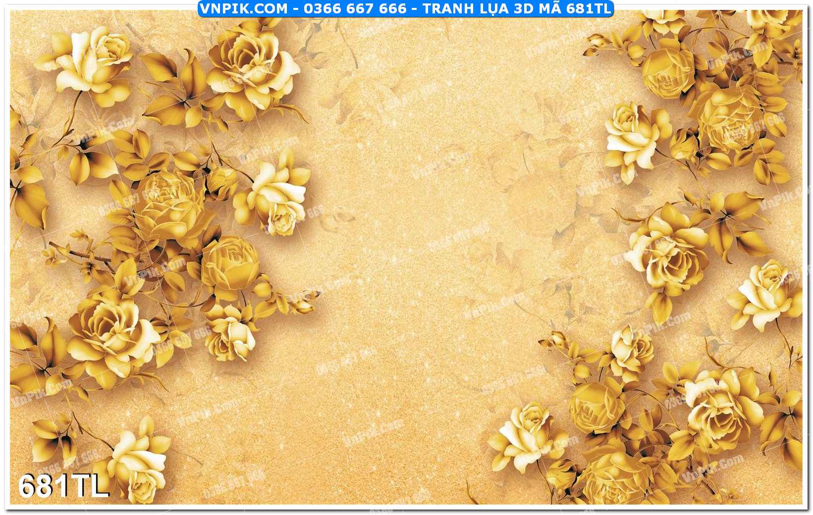 Tranh lụa 3D – Tranh trang trí dán tường 681TL