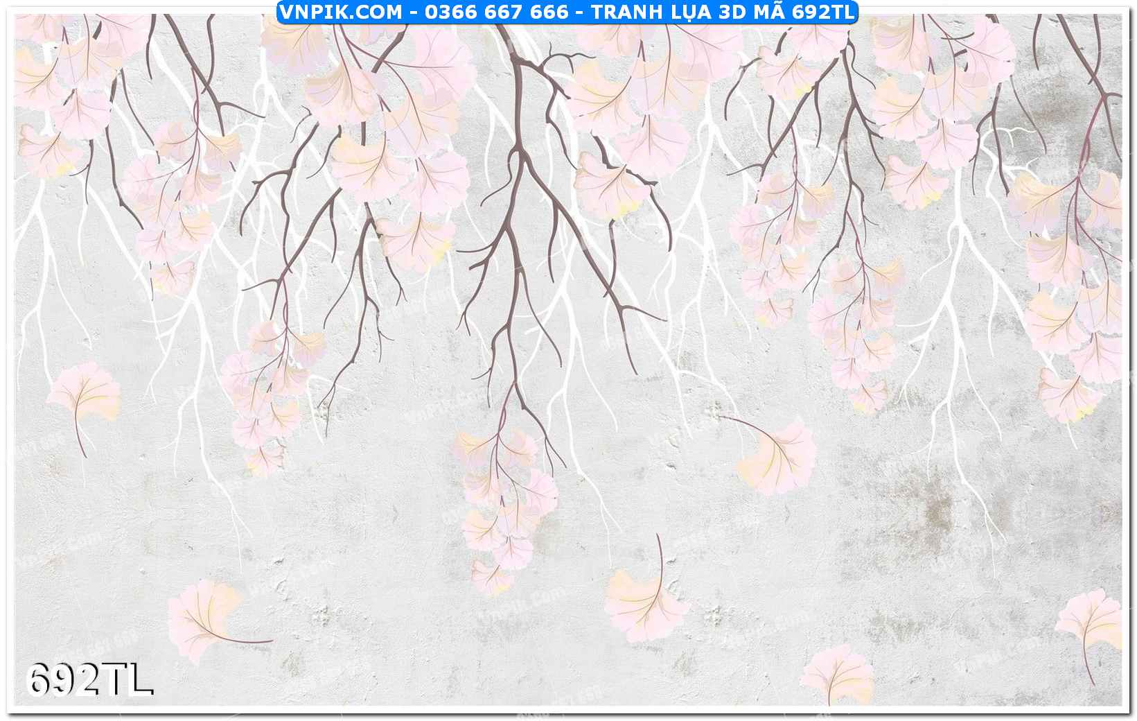 Tranh lụa 3D – Tranh trang trí dán tường 692TL