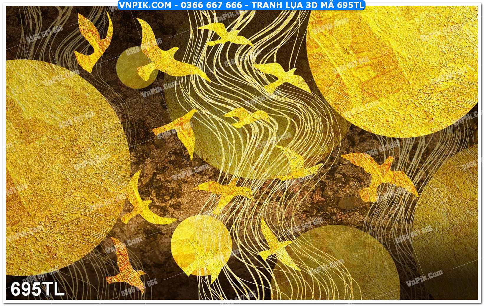 Tranh lụa 3D – Tranh trang trí dán tường 695TL