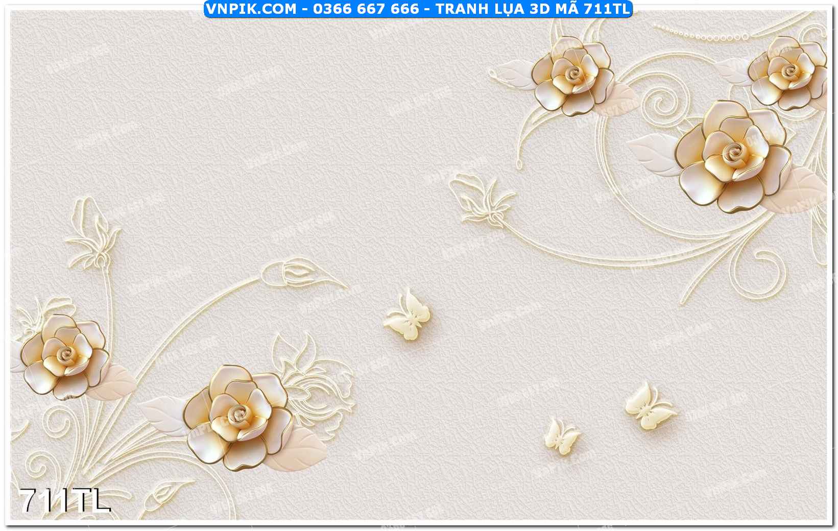 Tranh lụa 3D – Tranh trang trí dán tường 711TL