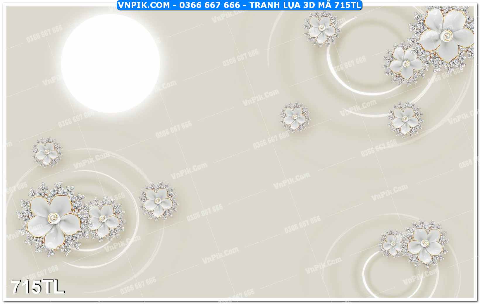 Tranh lụa 3D – Tranh trang trí dán tường 715TL