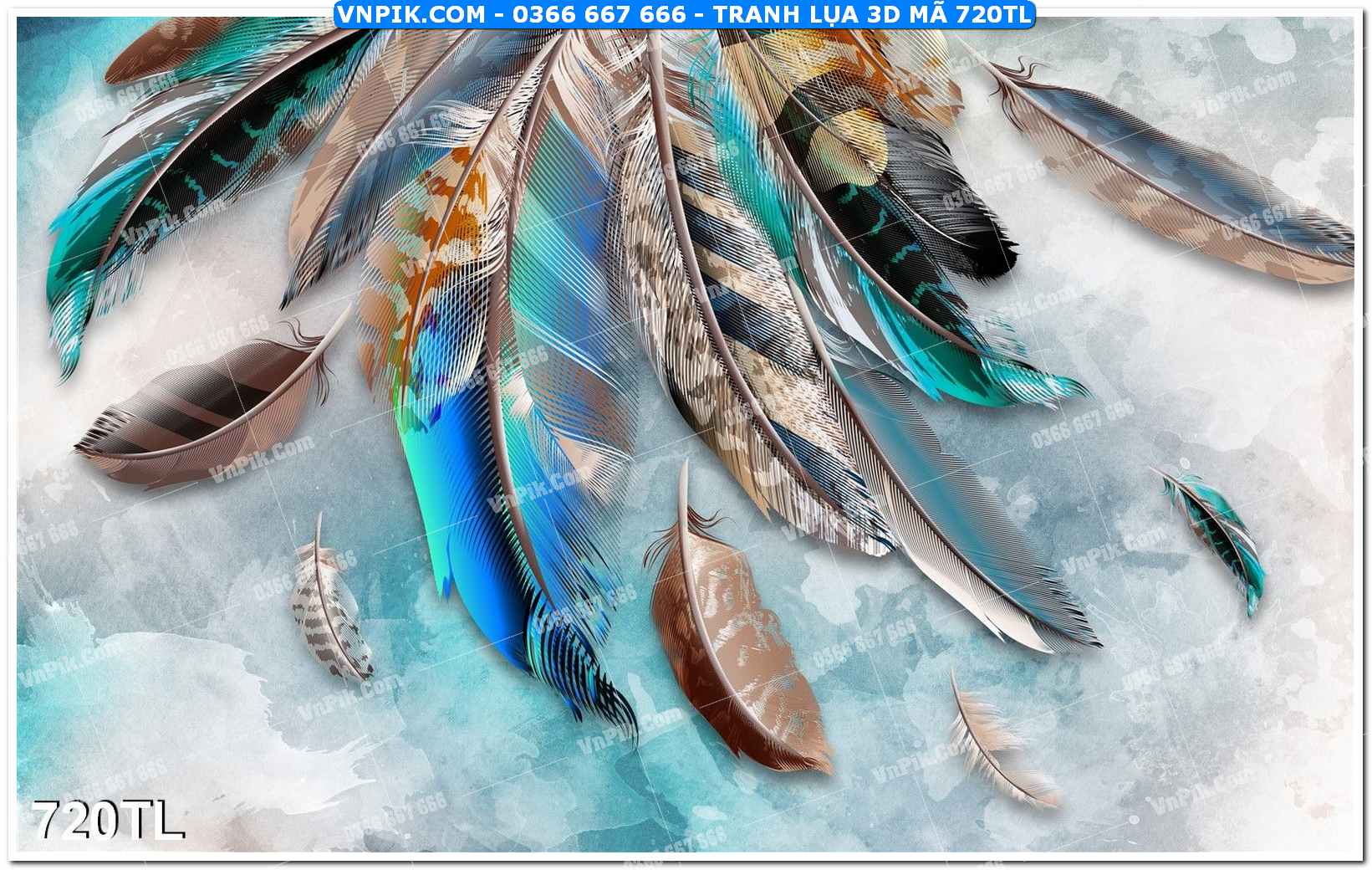 Tranh lụa 3D – Tranh trang trí dán tường 720TL