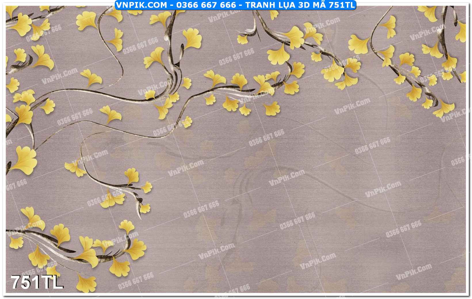 Tranh lụa 3D – Tranh trang trí dán tường 751TL