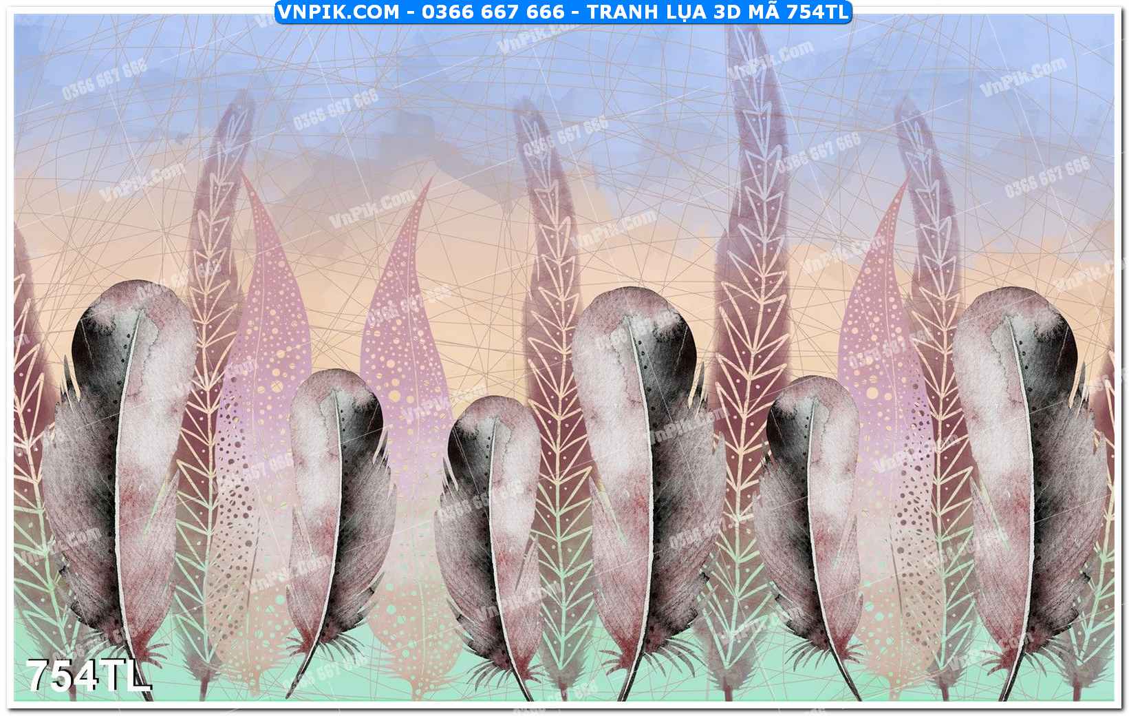 Tranh lụa 3D – Tranh trang trí dán tường 754TL