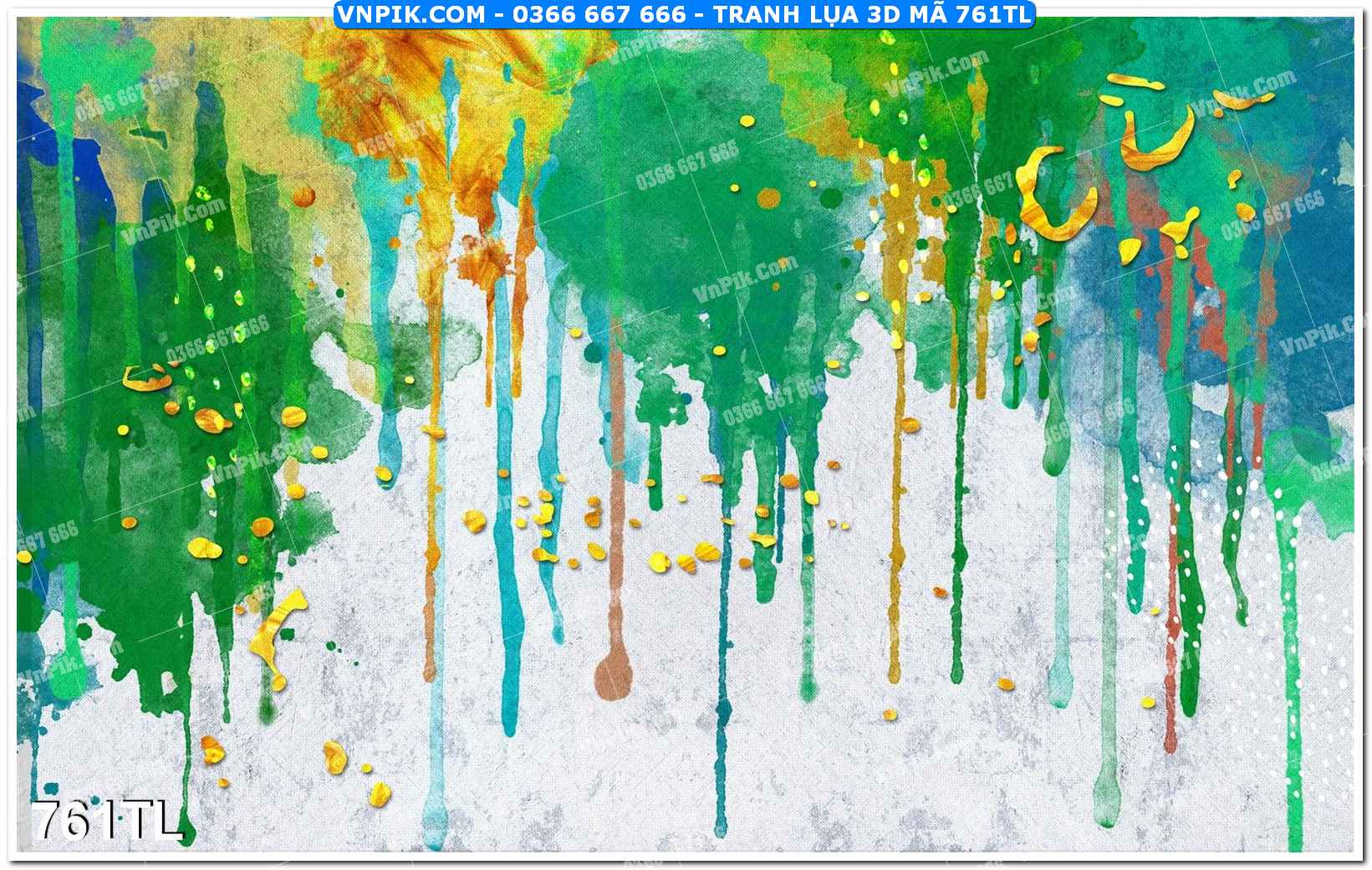 Tranh lụa 3D – Tranh trang trí dán tường 761TL