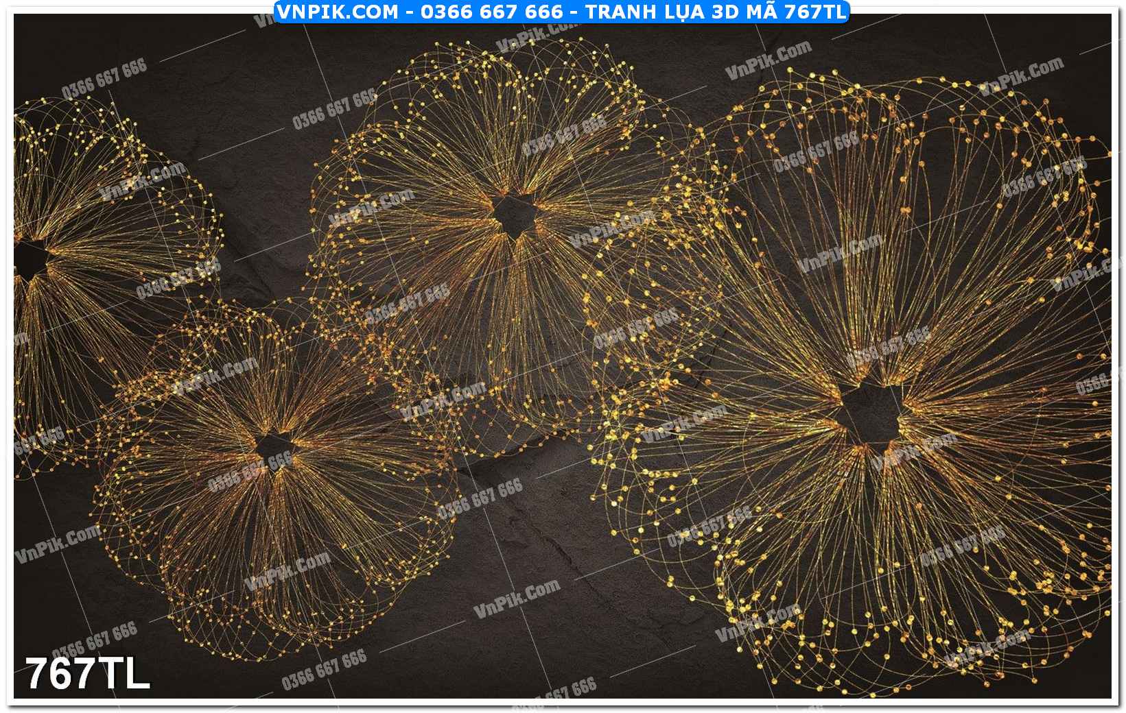 Tranh lụa 3D – Tranh trang trí dán tường 767TL