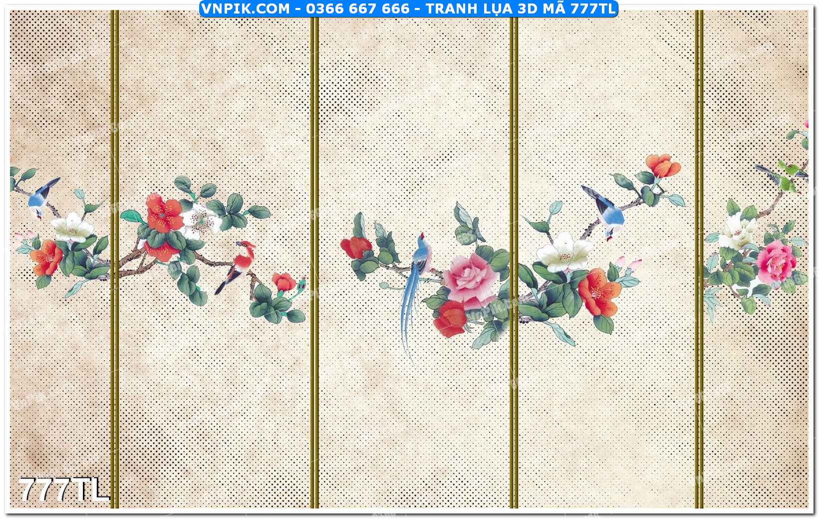 Tranh lụa 3D – Tranh trang trí dán tường 777TL