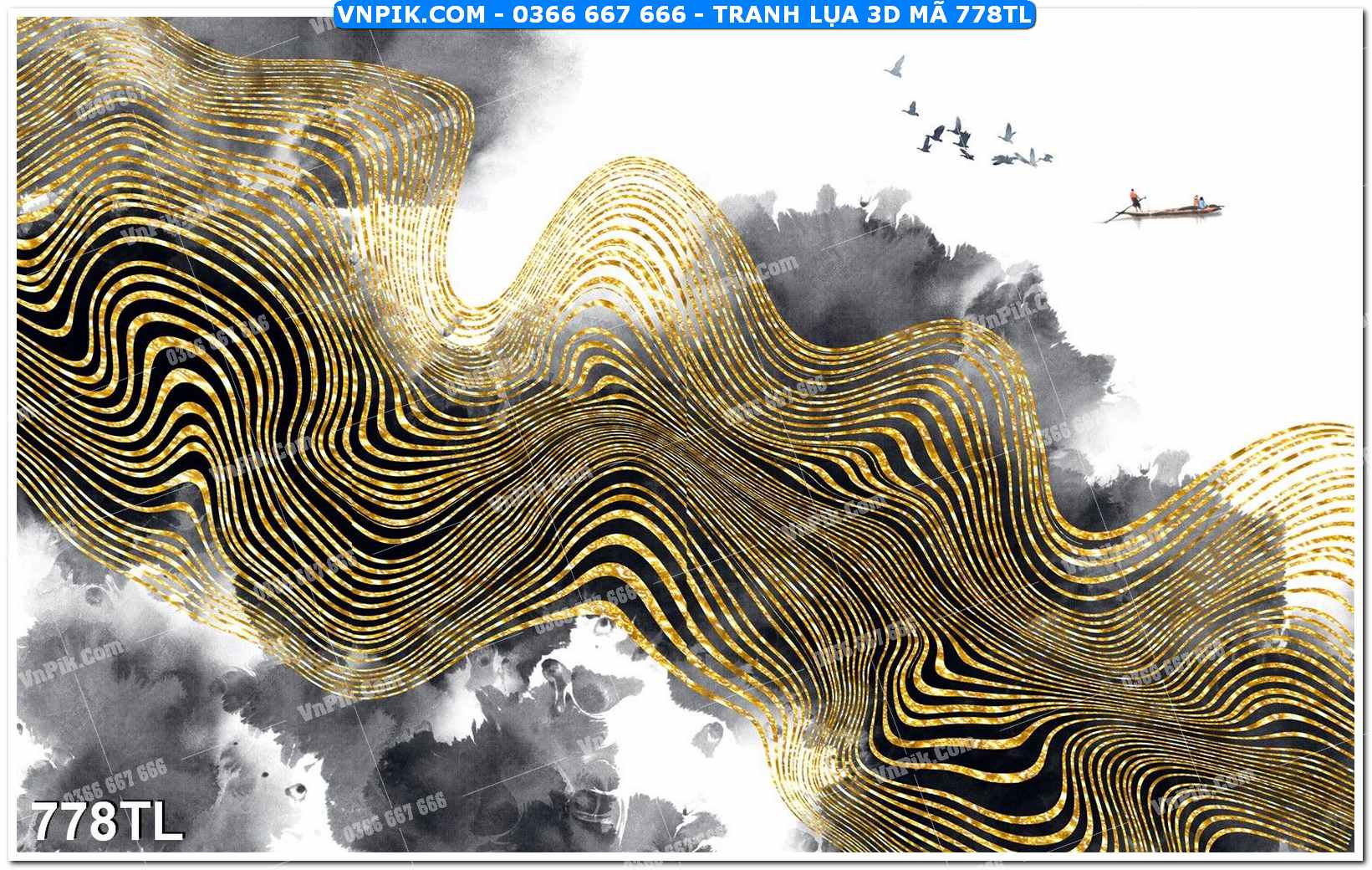 Tranh lụa 3D – Tranh trang trí dán tường 778TL