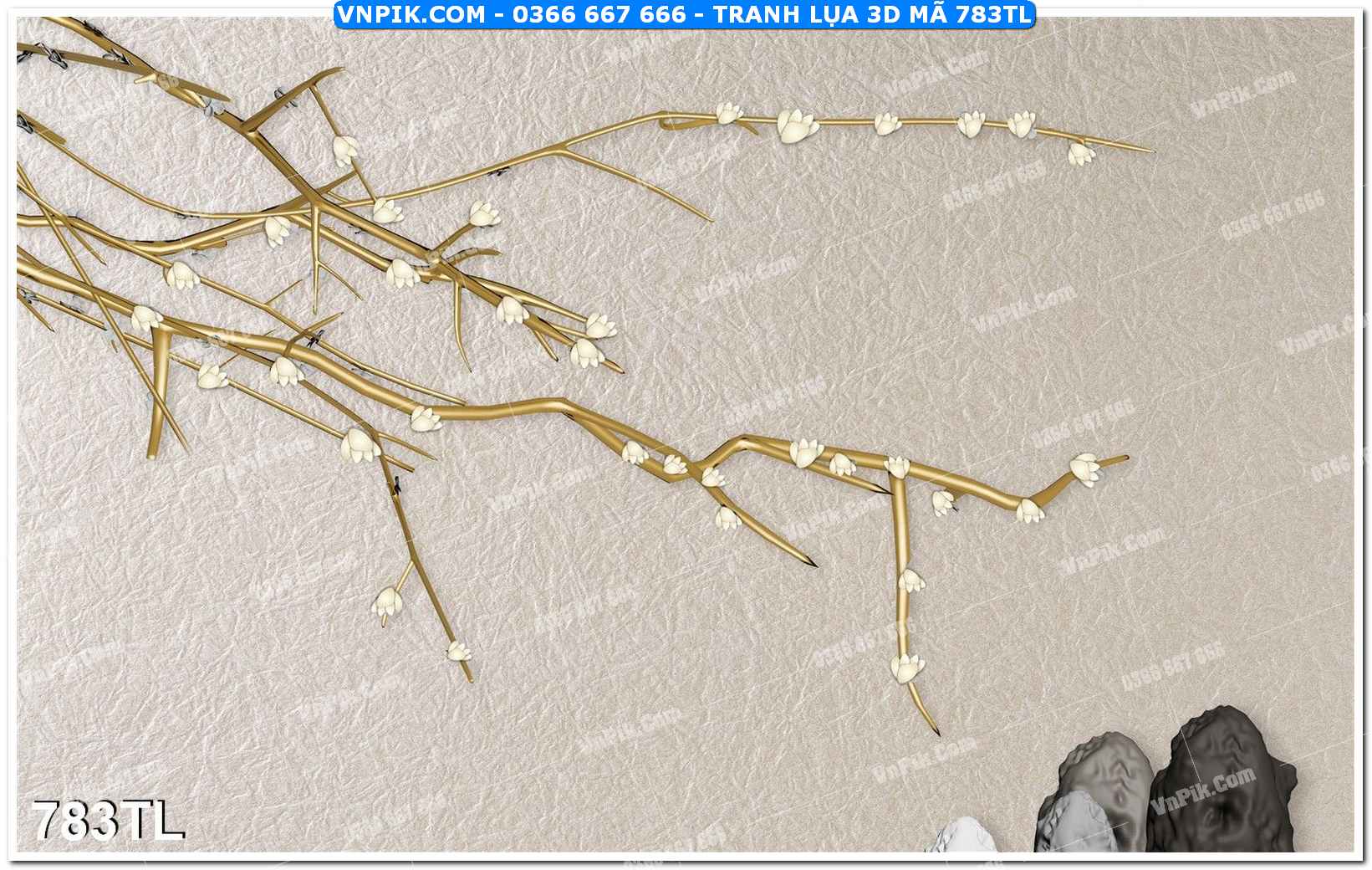 Tranh lụa 3D – Tranh trang trí dán tường 783TL