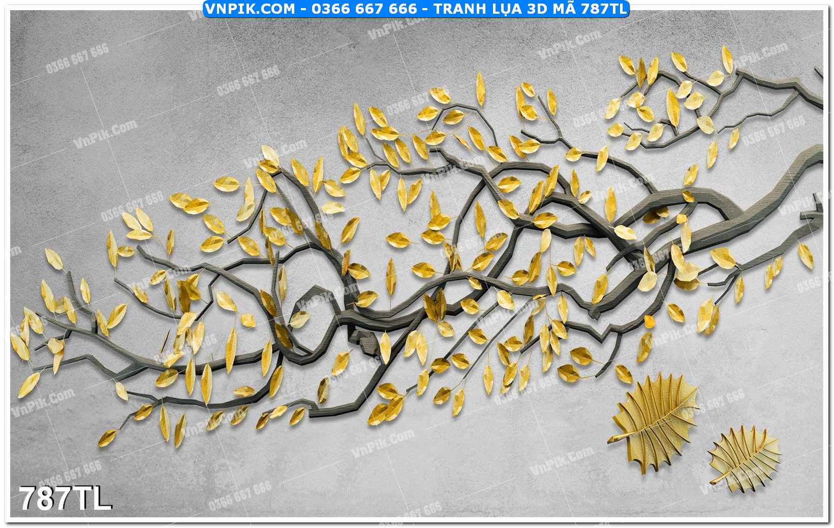 Tranh lụa 3D – Tranh trang trí dán tường 787TL