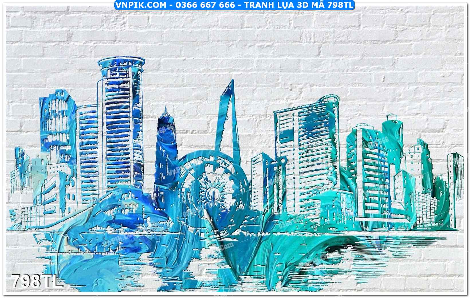 Tranh lụa 3D – Tranh trang trí dán tường 798TL