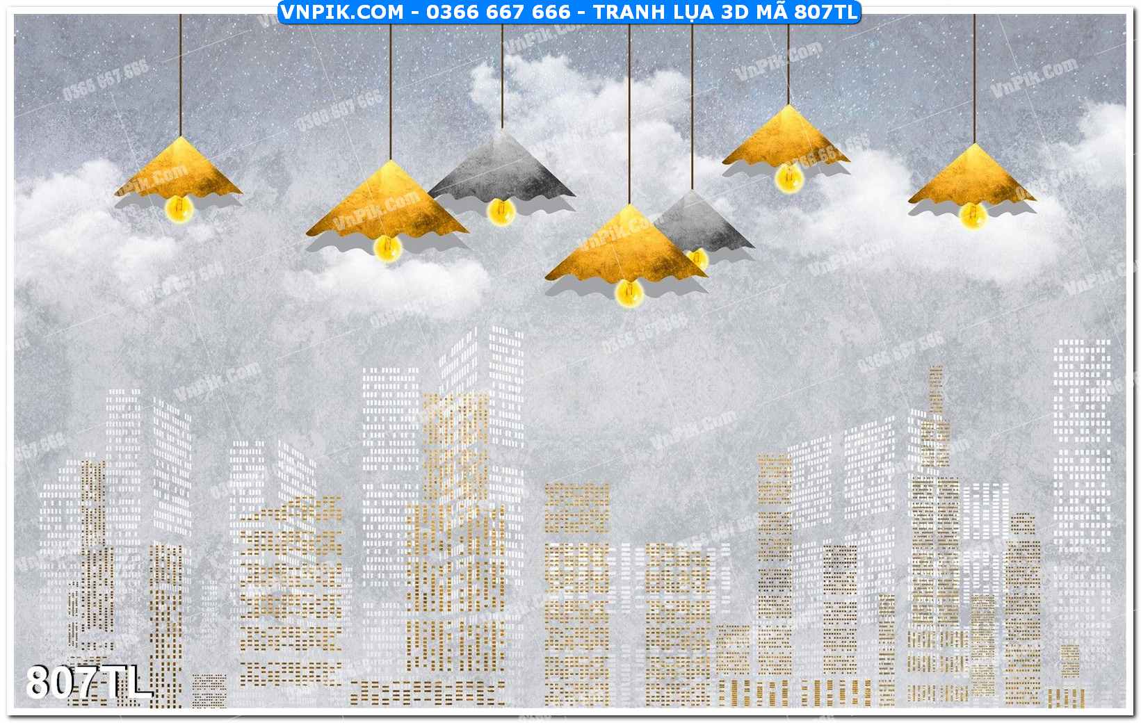 Tranh lụa 3D – Tranh trang trí dán tường 807TL