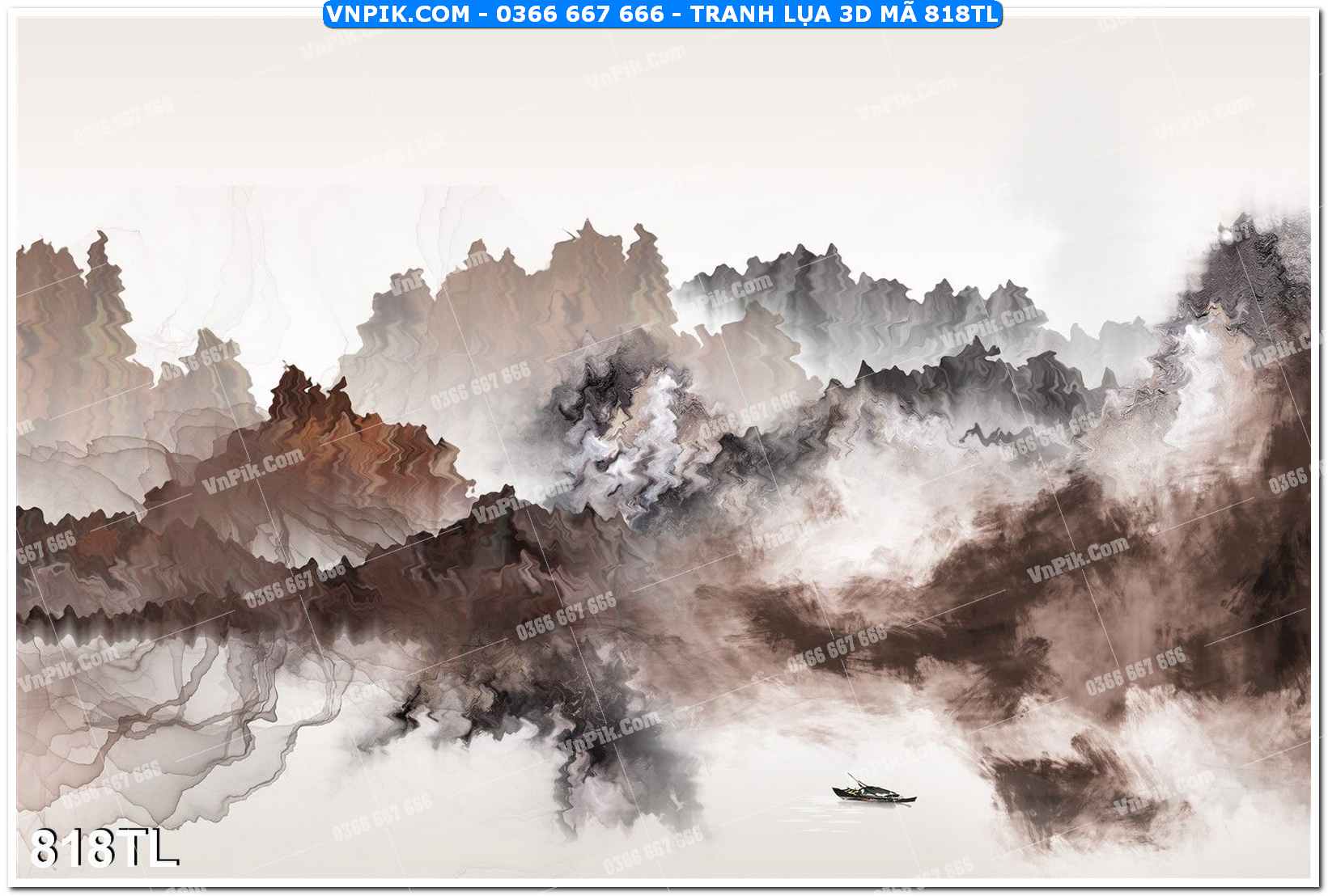 Tranh lụa 3D – Tranh trang trí dán tường 818TL