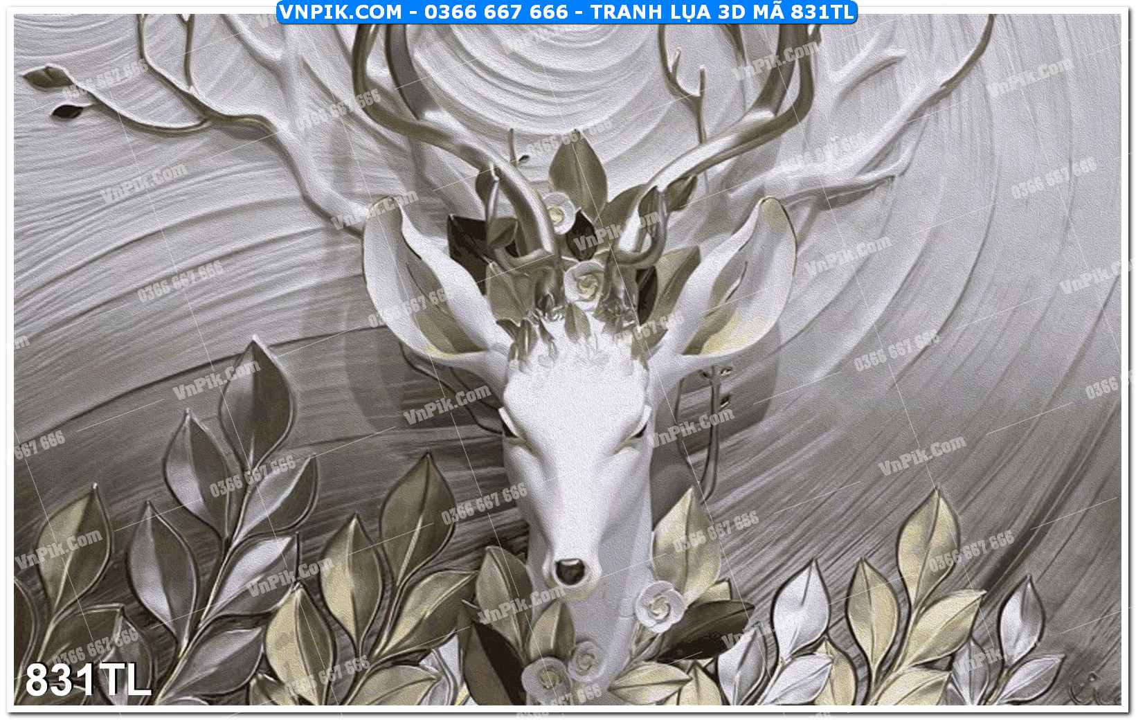 Tranh lụa 3D – Tranh trang trí dán tường 831TL