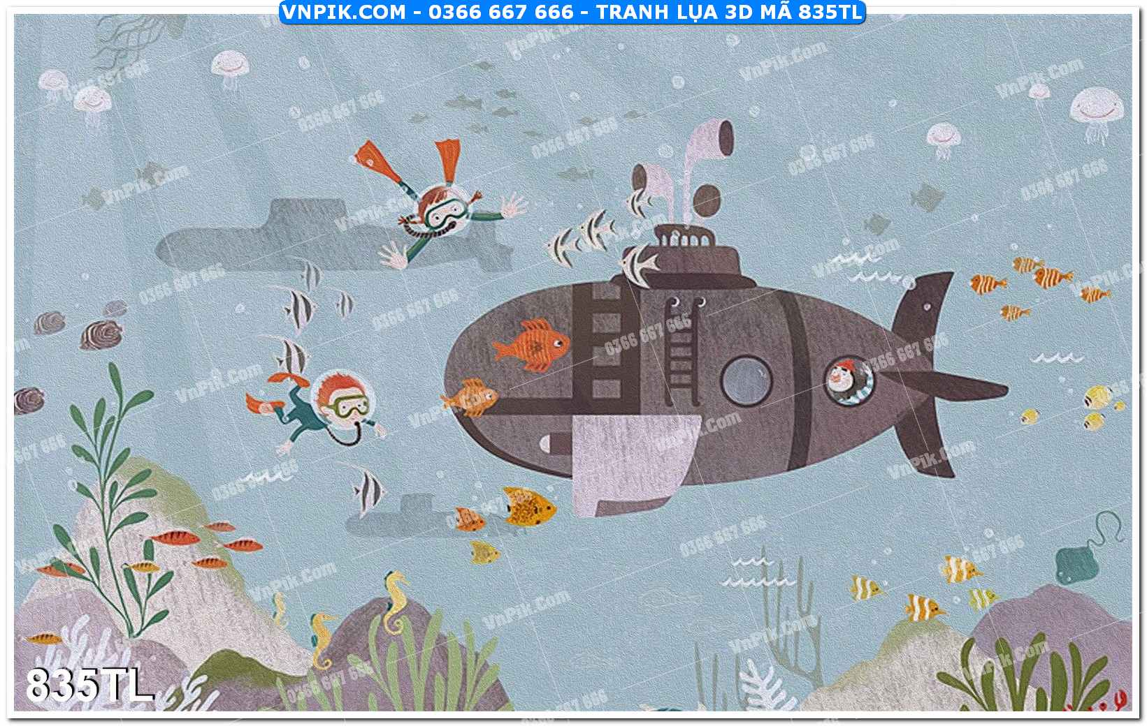 Tranh lụa 3D – Tranh trang trí dán tường 835TL