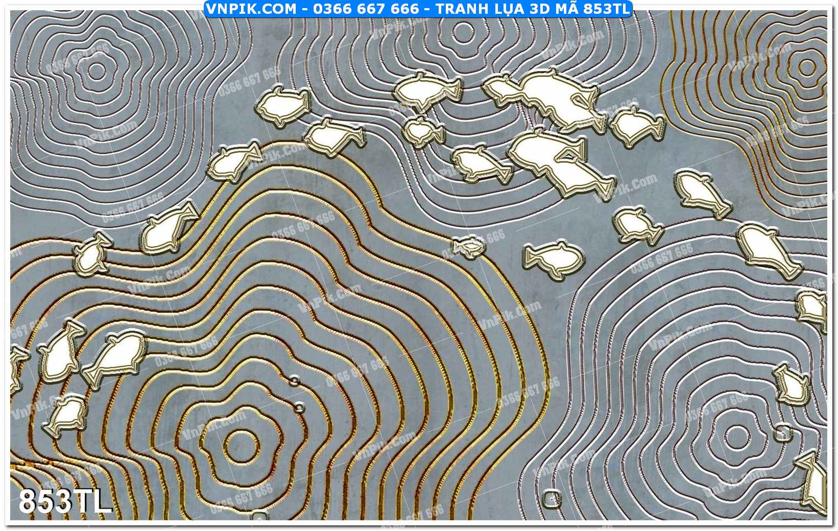 Tranh lụa 3D – Tranh trang trí dán tường 853TL