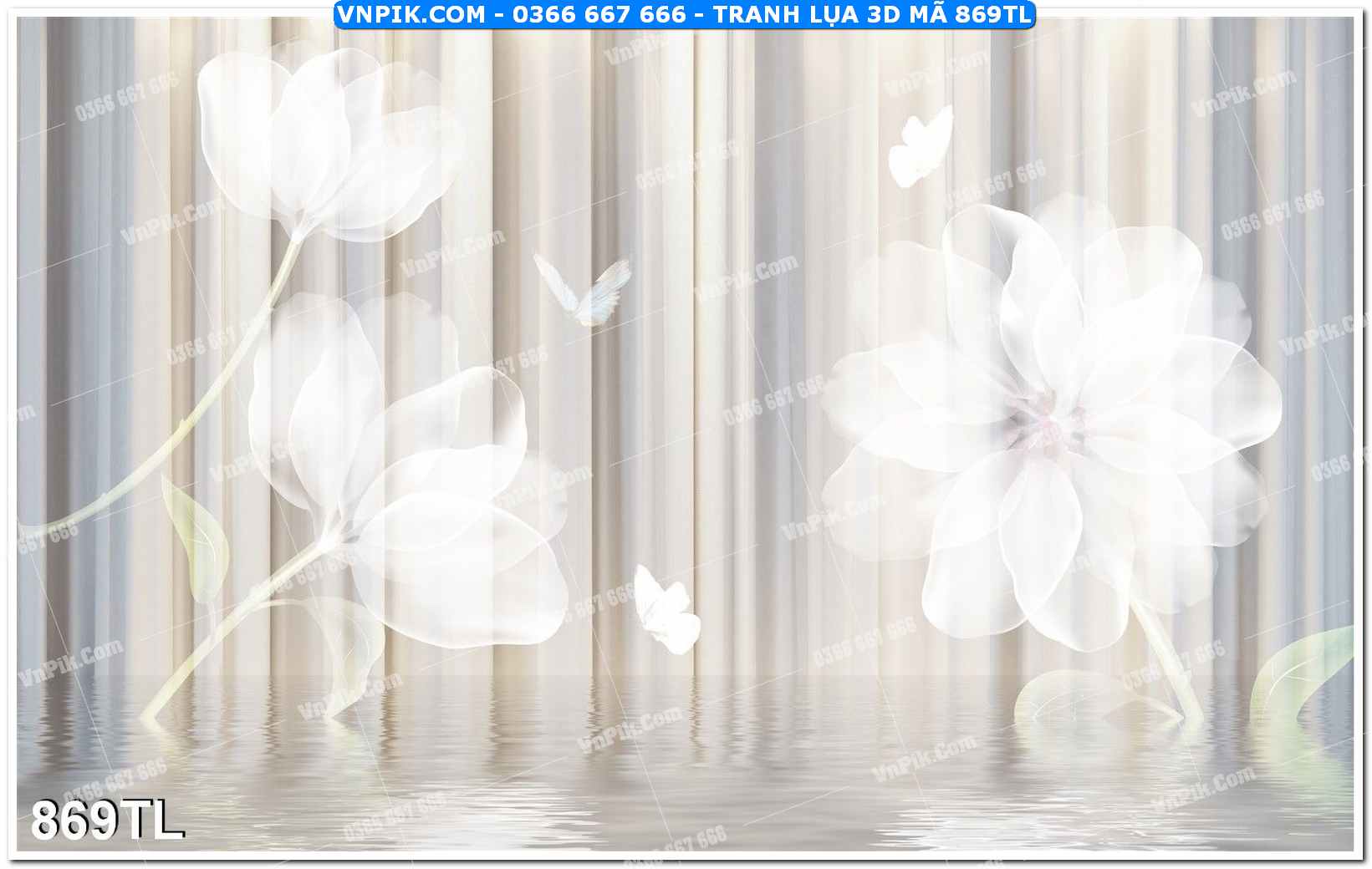 Tranh lụa 3D – Tranh trang trí dán tường 869TL