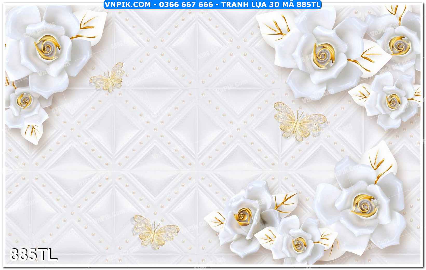 Tranh lụa 3D – Tranh trang trí dán tường 885TL