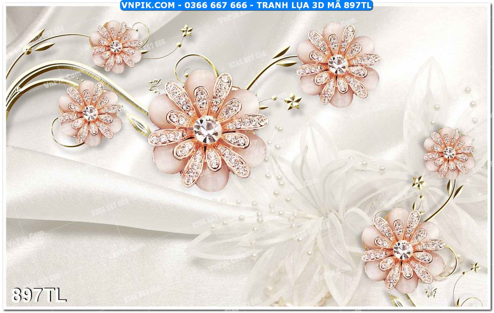 Tranh lụa 3D – Tranh trang trí dán tường 897TL