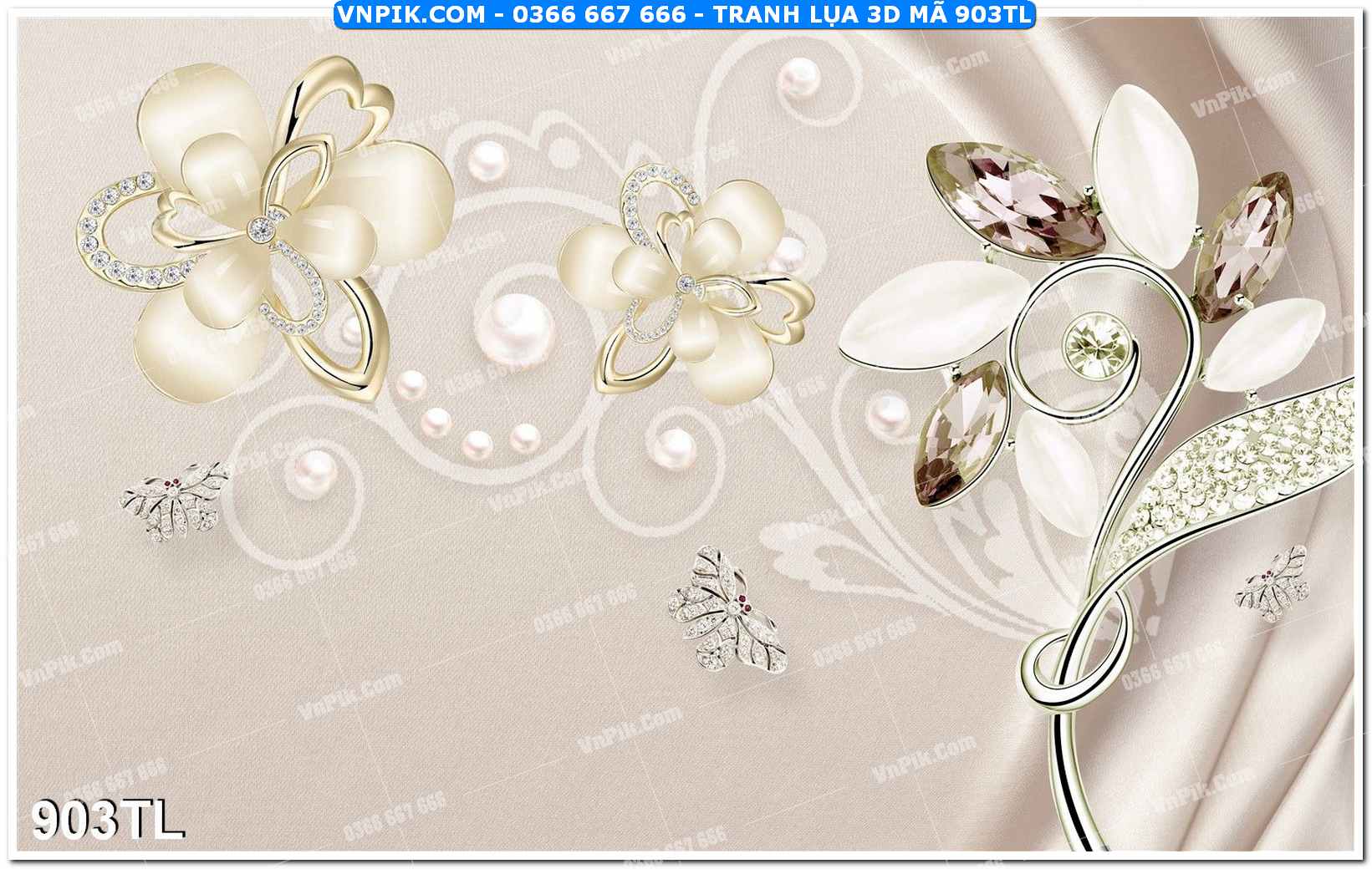 Tranh lụa 3D – Tranh trang trí dán tường 903TL