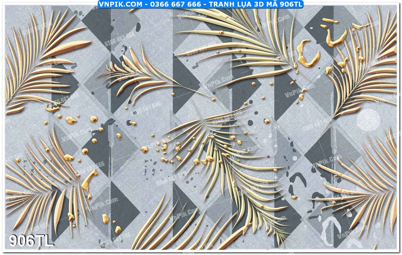 Tranh lụa 3D – Tranh trang trí dán tường 906TL