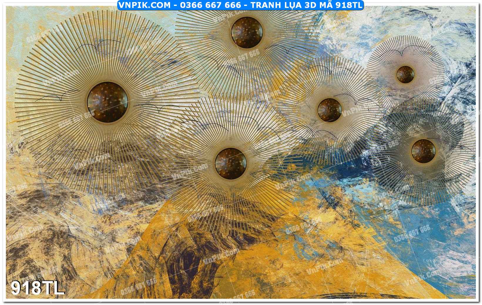Tranh lụa 3D – Tranh trang trí dán tường 918TL