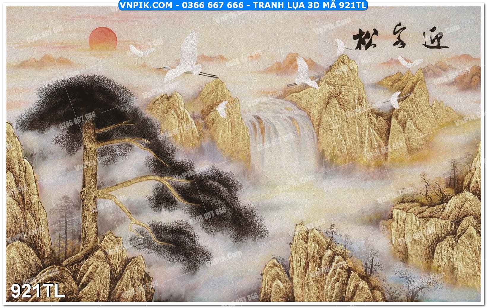 Tranh lụa 3D – Tranh trang trí dán tường 921TL