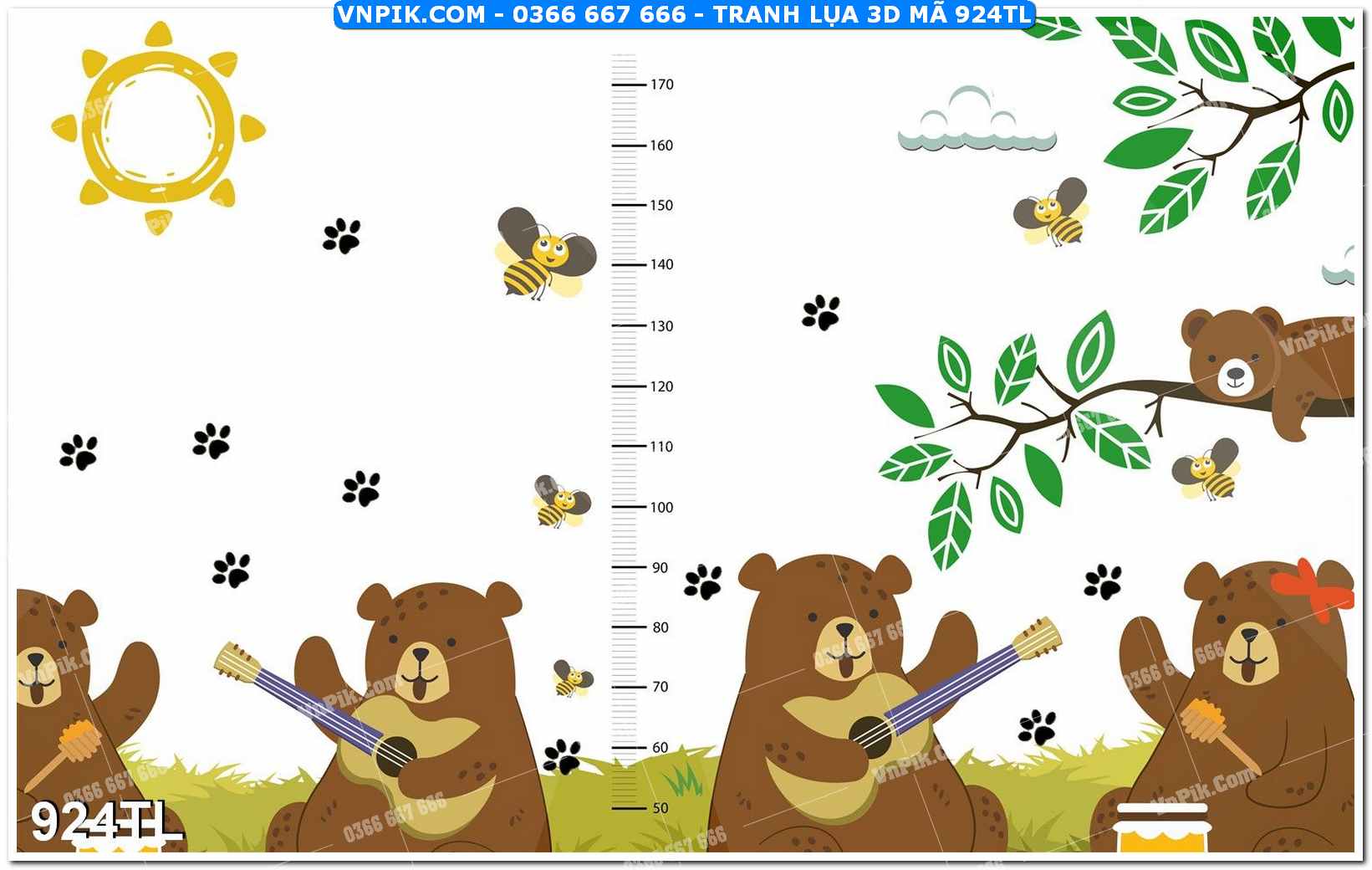 Tranh lụa 3D – Tranh trang trí dán tường 924TL