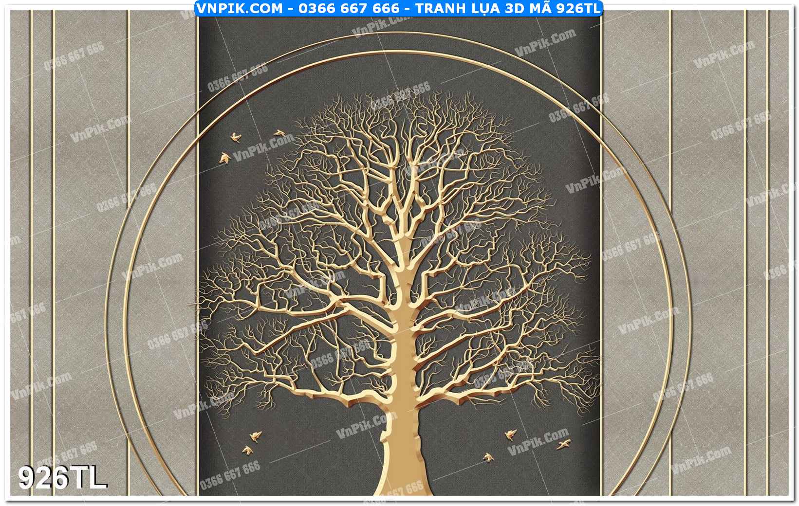 Tranh lụa 3D – Tranh trang trí dán tường 926TL