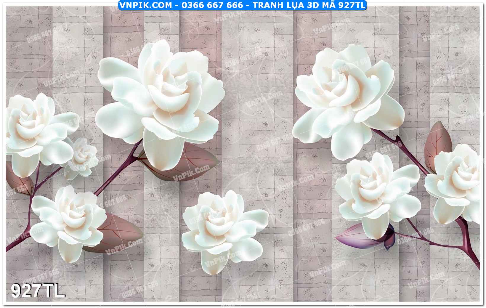 Tranh lụa 3D – Tranh trang trí dán tường 927TL