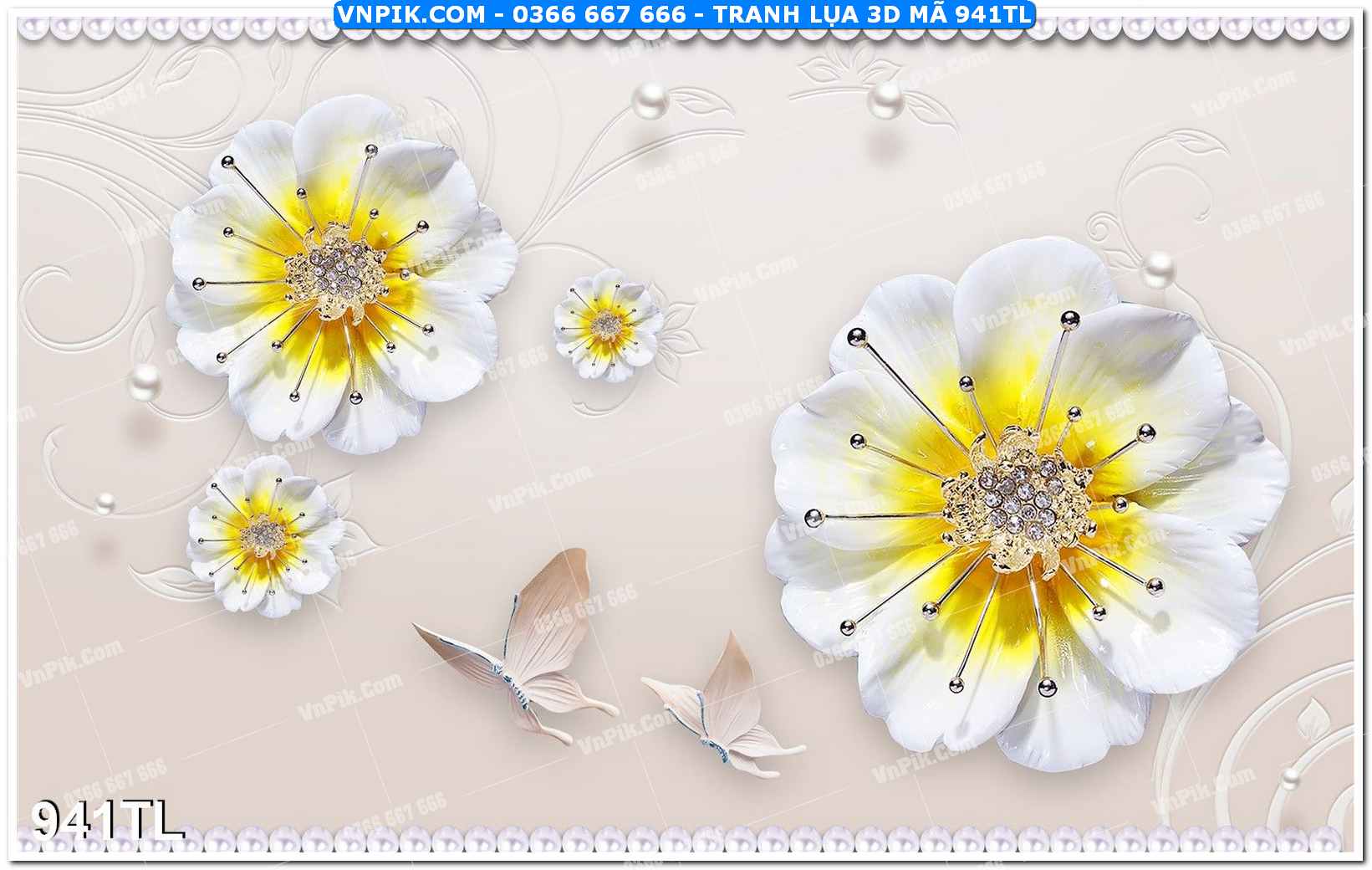 Tranh lụa 3D – Tranh trang trí dán tường 941TL
