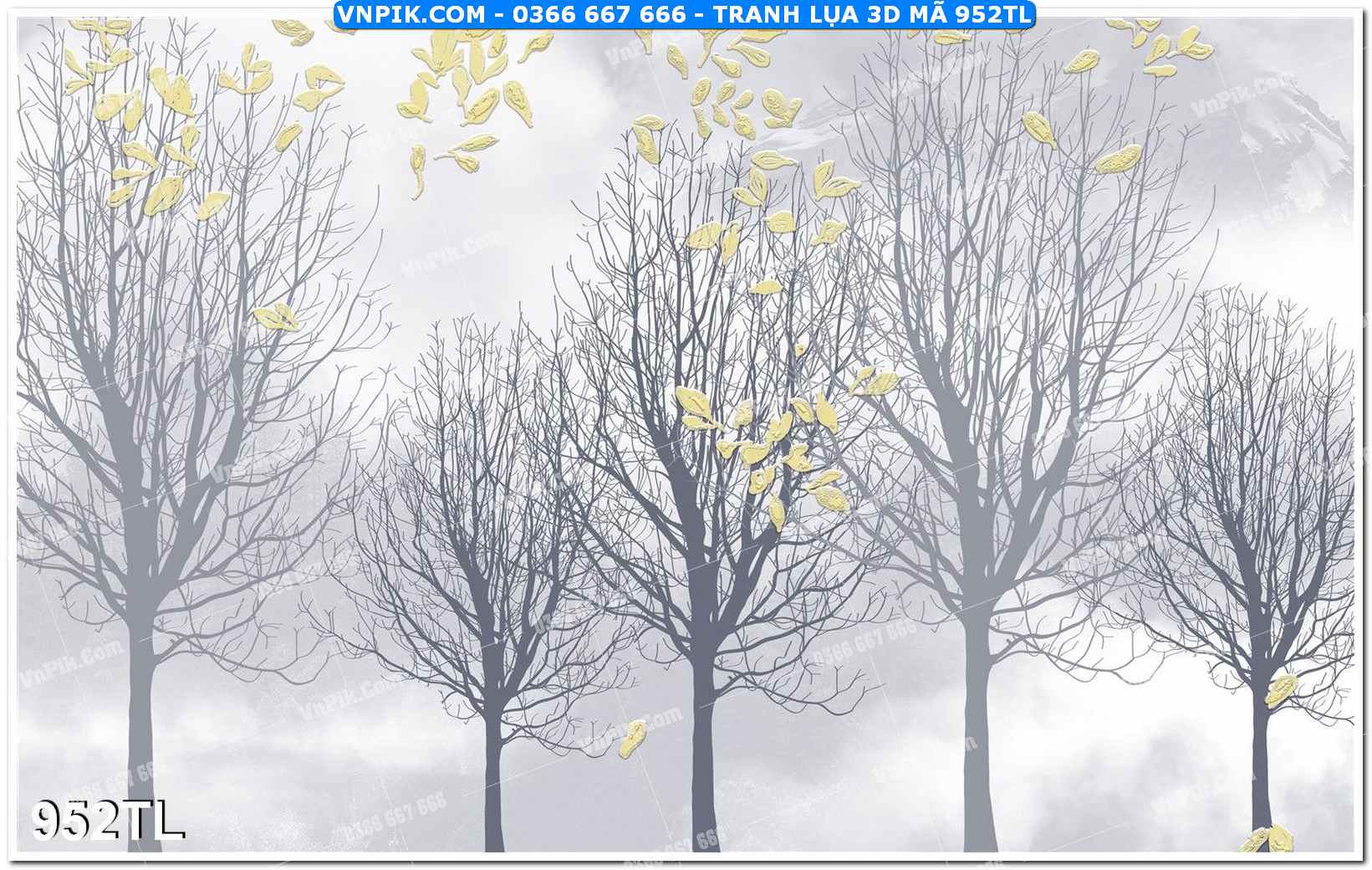 Tranh lụa 3D – Tranh trang trí dán tường 952TL