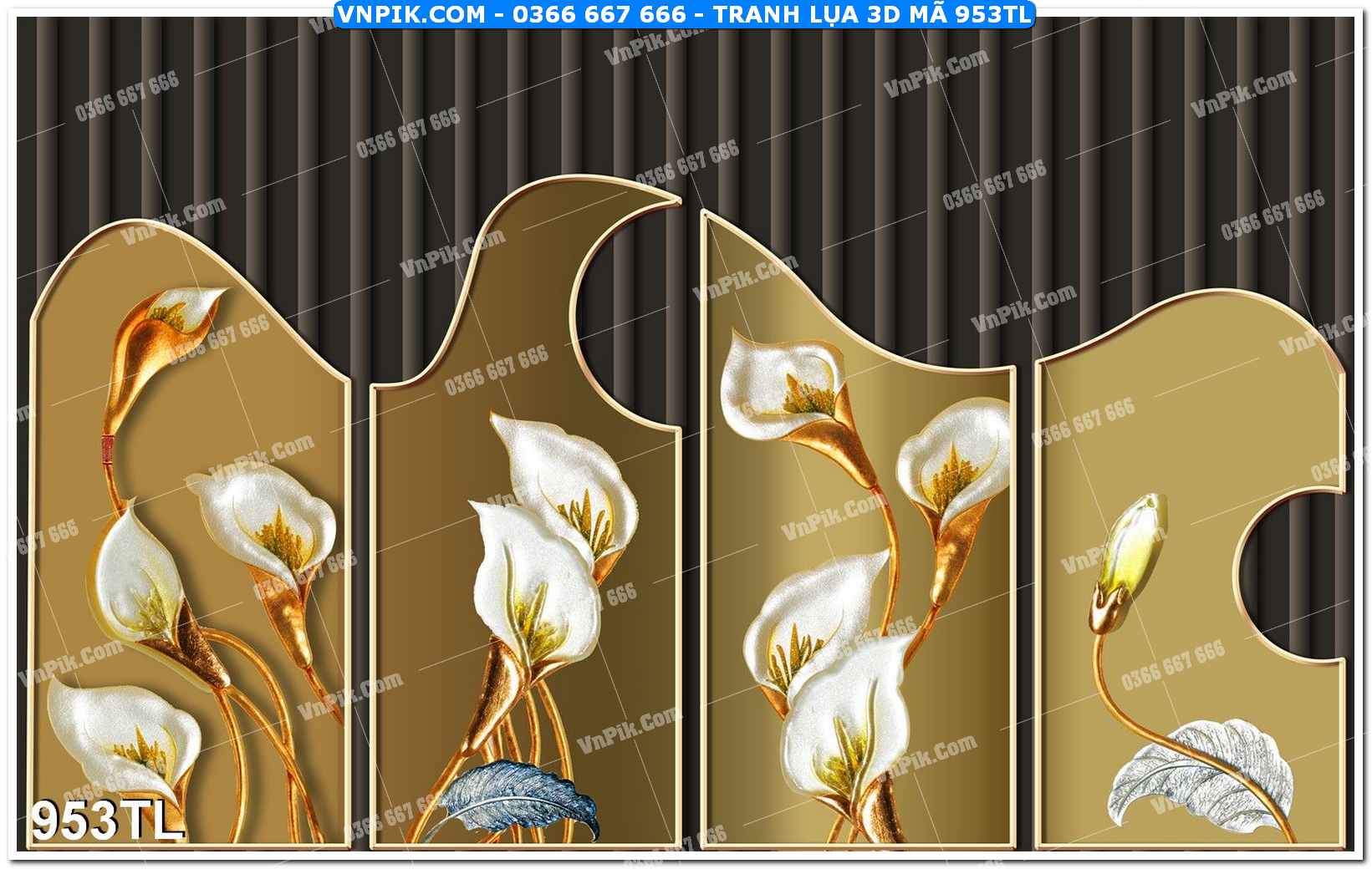 Tranh lụa 3D – Tranh trang trí dán tường 953TL