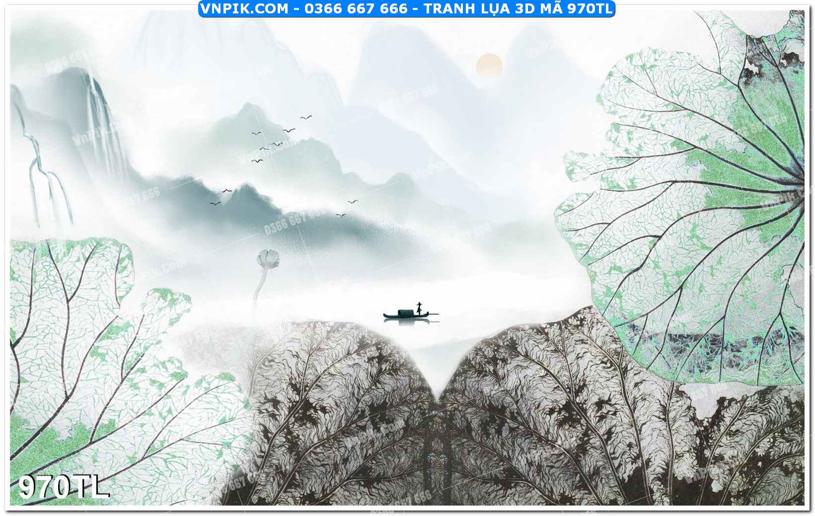 Tranh lụa 3D – Tranh trang trí dán tường 970TL