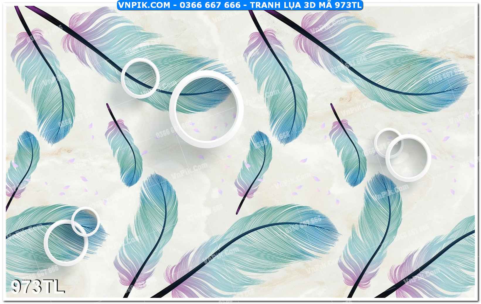 Tranh lụa 3D – Tranh trang trí dán tường 973TL