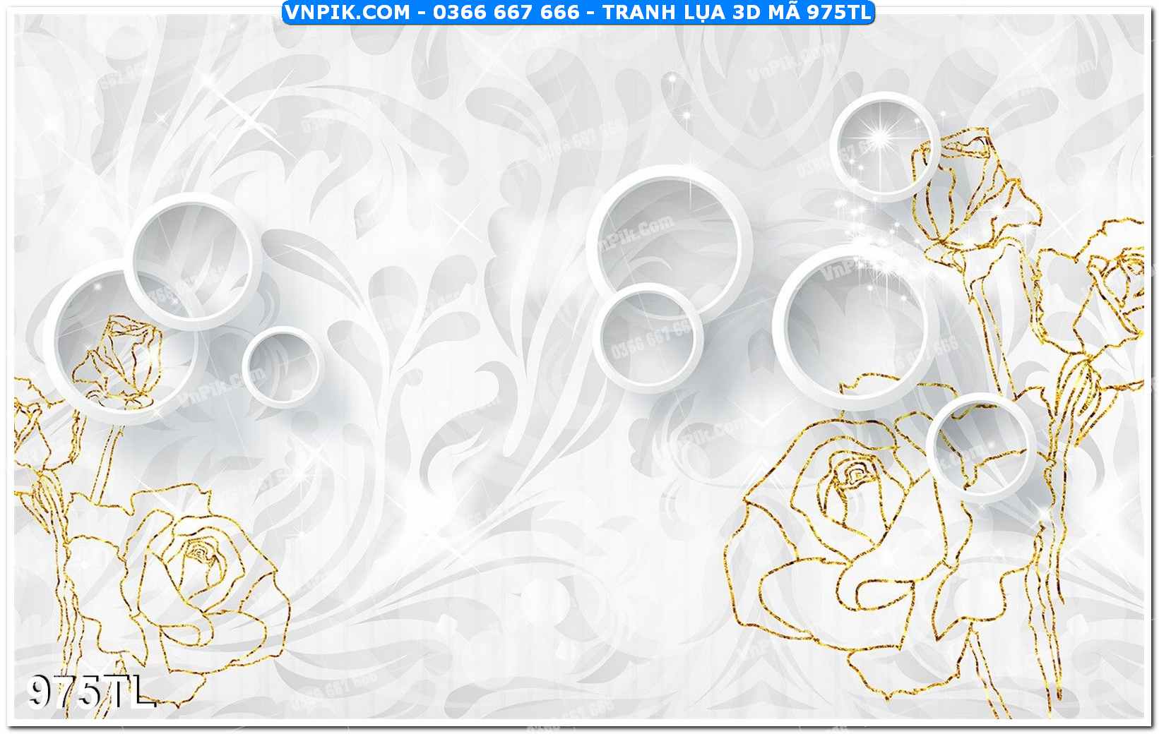 Tranh lụa 3D – Tranh trang trí dán tường 975TL