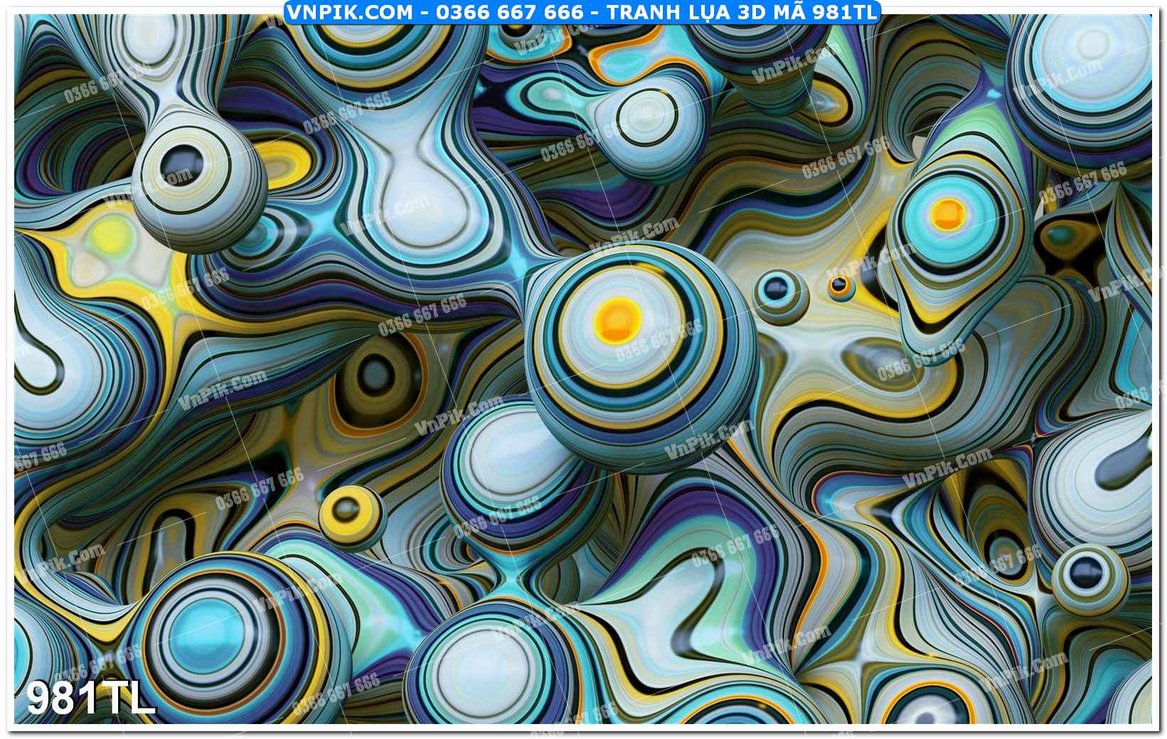 Tranh lụa 3D – Tranh trang trí dán tường 981TL