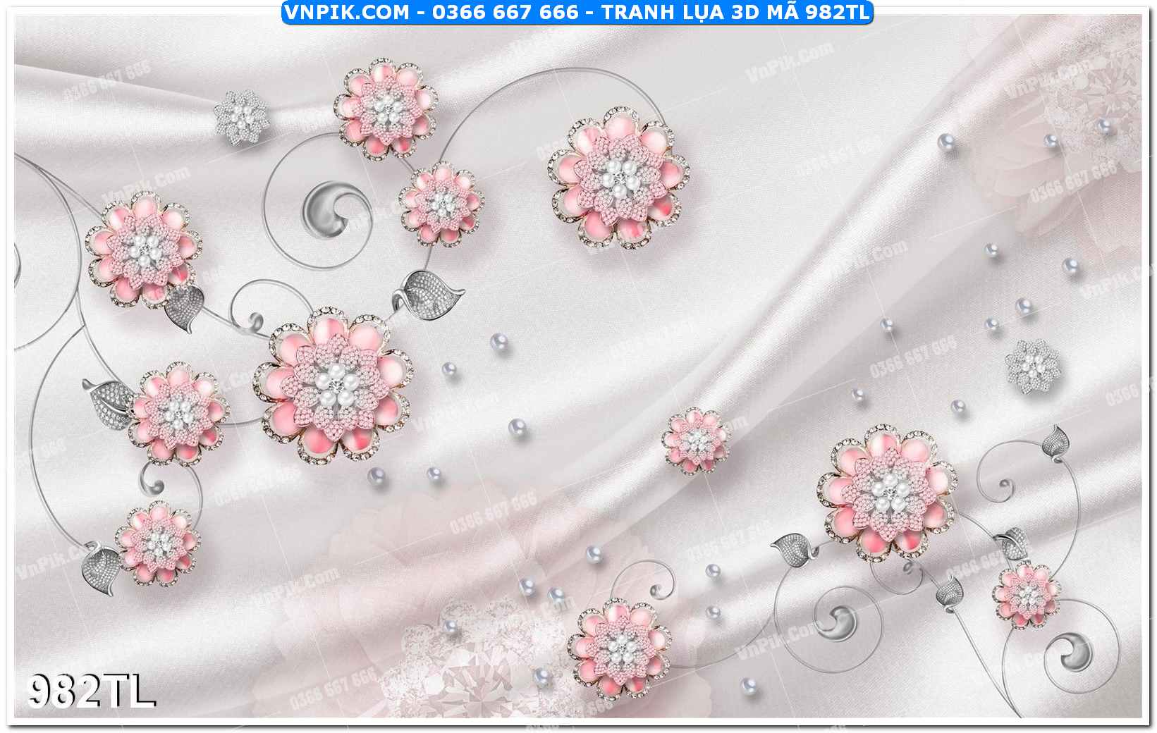 Tranh lụa 3D – Tranh trang trí dán tường 982TL