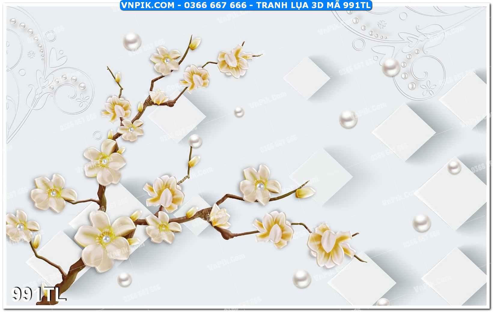 Tranh lụa 3D – Tranh trang trí dán tường 991TL